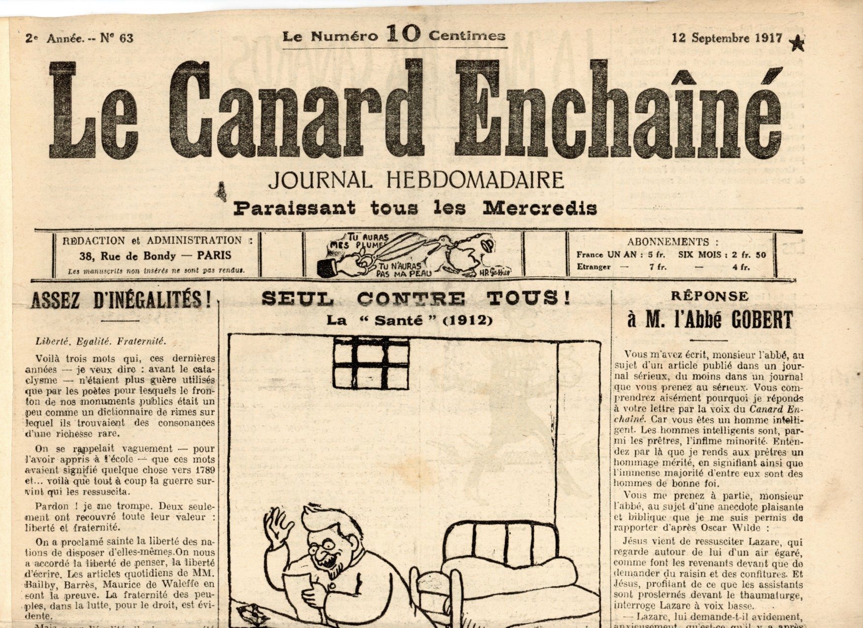 Couac ! | Acheter un Canard | Vente d'Anciens Journaux du Canard Enchaîné. Des Journaux Satiriques de Collection, Historiques & Authentiques de 1916 à 2004 ! | 63 3