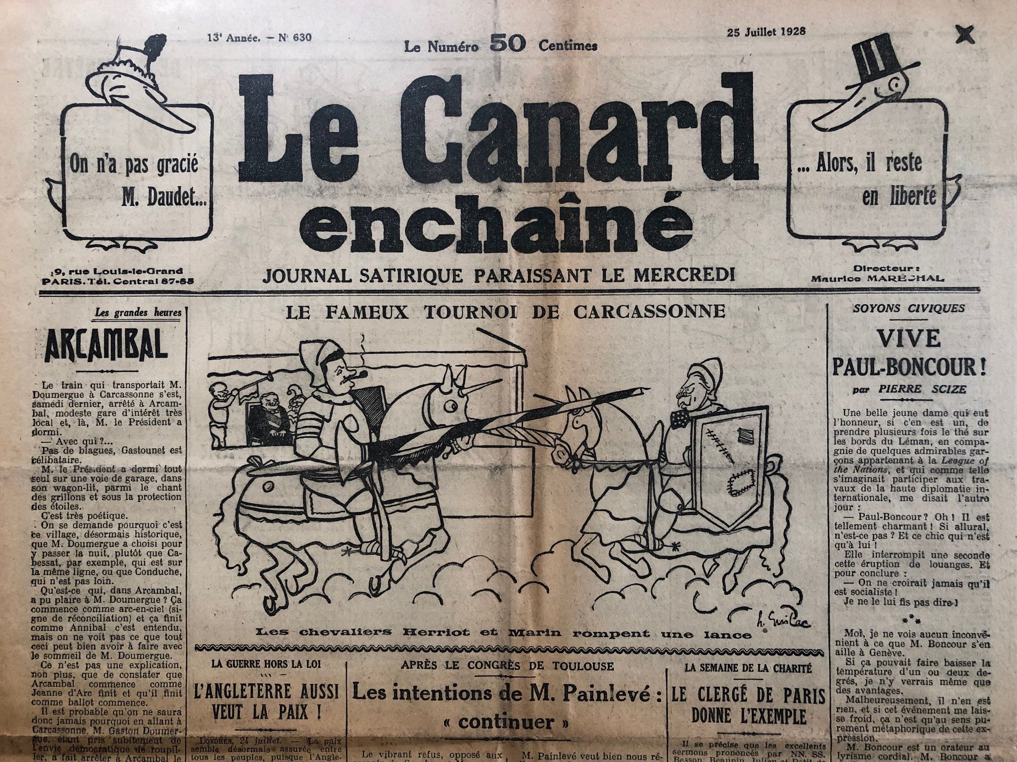 Couac ! | Acheter un Canard | Vente d'Anciens Journaux du Canard Enchaîné. Des Journaux Satiriques de Collection, Historiques & Authentiques de 1916 à 2004 ! | 630