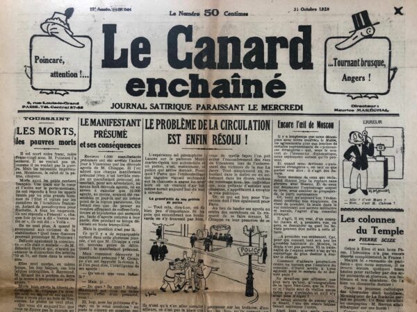 Couac ! | N° 644 du Canard Enchaîné - 31 Octobre 1928 | Nos Exemplaires du Canard Enchaîné sont archivés dans de bonnes conditions de conservation (obscurité, hygrométrie maitrisée et faible température), ce qui s'avère indispensable pour des journaux anciens. | 644