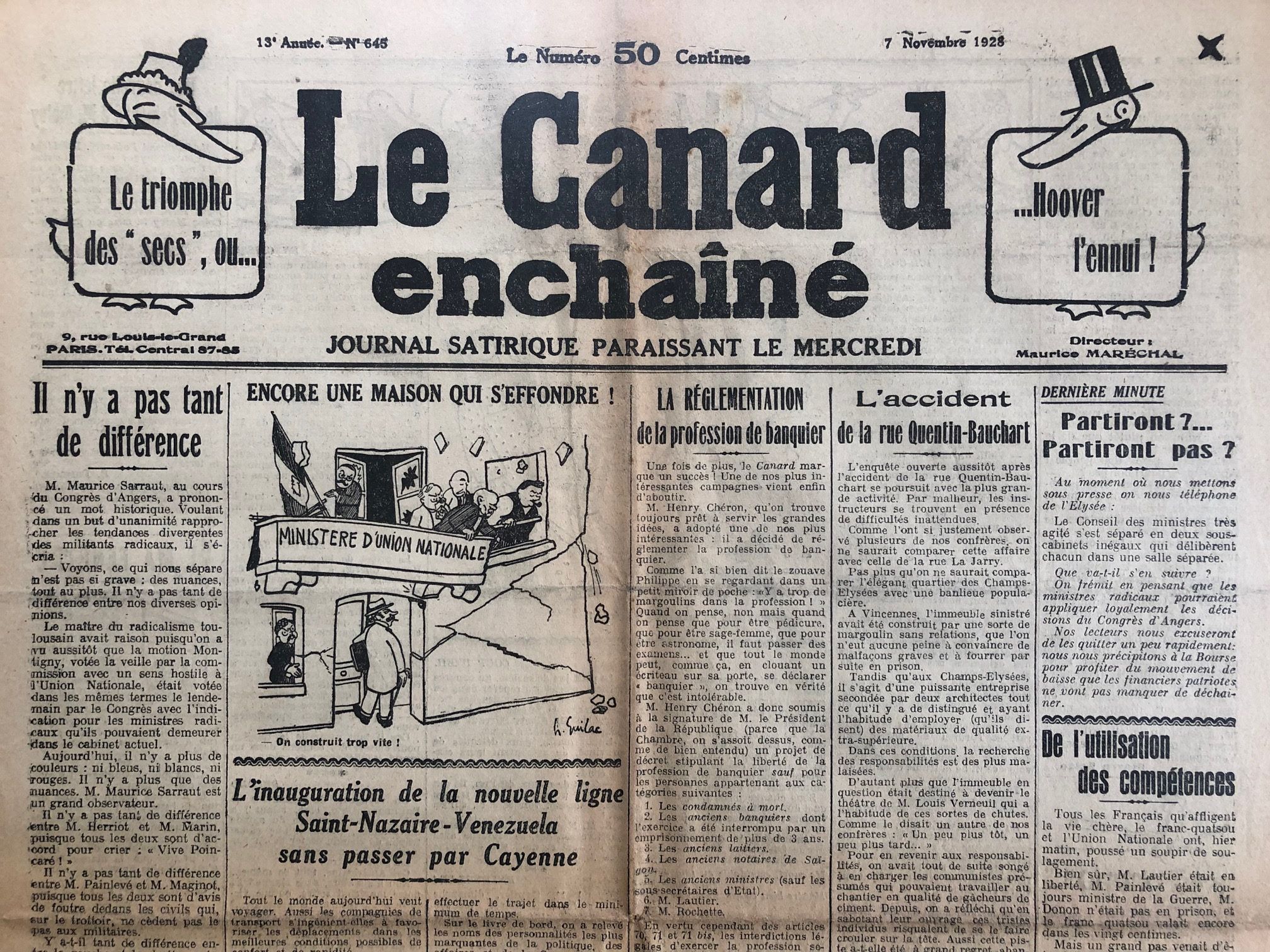 Couac ! | Acheter un Canard | Vente d'Anciens Journaux du Canard Enchaîné. Des Journaux Satiriques de Collection, Historiques & Authentiques de 1916 à 2004 ! | 645