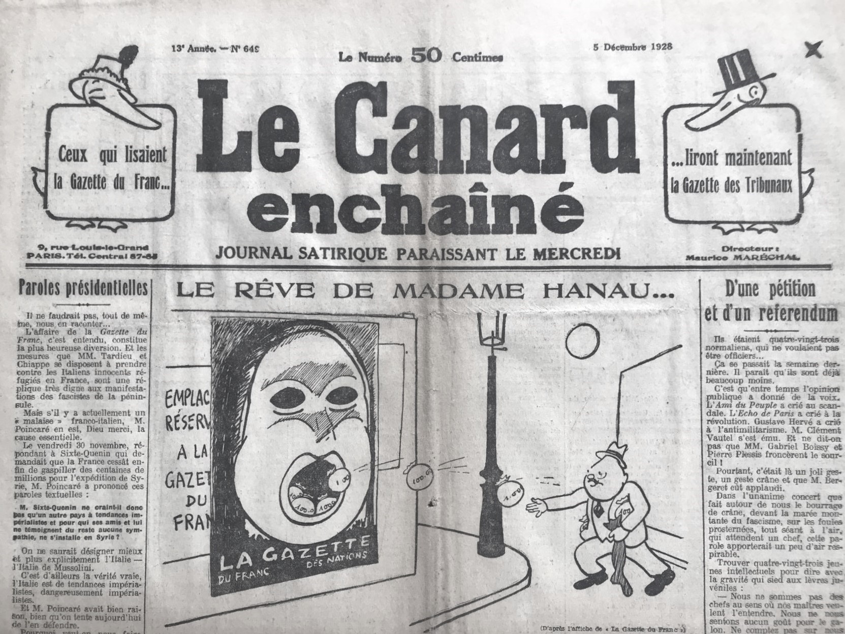 Couac ! | Acheter un Canard | Vente d'Anciens Journaux du Canard Enchaîné. Des Journaux Satiriques de Collection, Historiques & Authentiques de 1916 à 2004 ! | 649 1