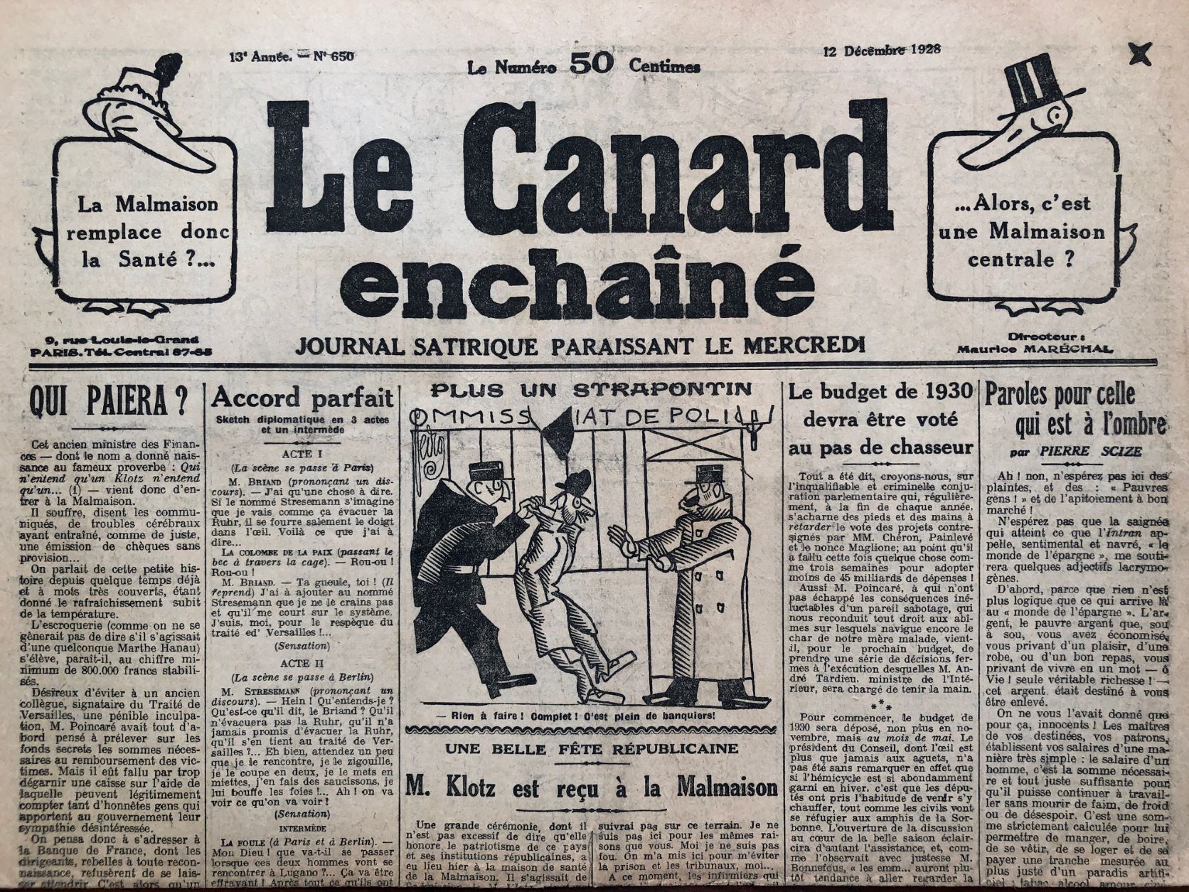 Couac ! | Acheter un Canard | Vente d'Anciens Journaux du Canard Enchaîné. Des Journaux Satiriques de Collection, Historiques & Authentiques de 1916 à 2004 ! | 650