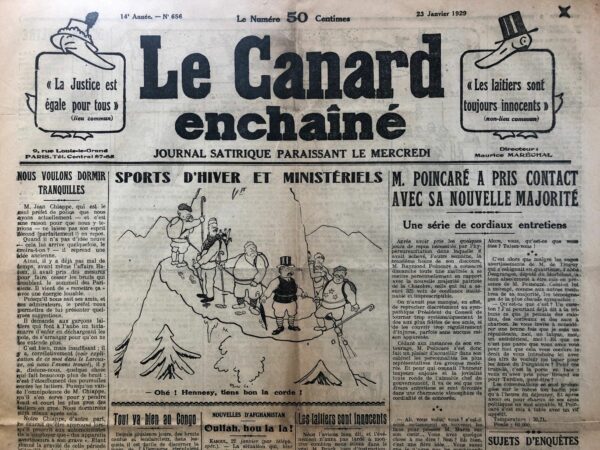 Couac ! | N° 656 du Canard Enchaîné - 23 Janvier 1929 | Nos Exemplaires du Canard Enchaîné sont archivés dans de bonnes conditions de conservation (obscurité, hygrométrie maitrisée et faible température), ce qui s'avère indispensable pour des journaux anciens. | 656 1