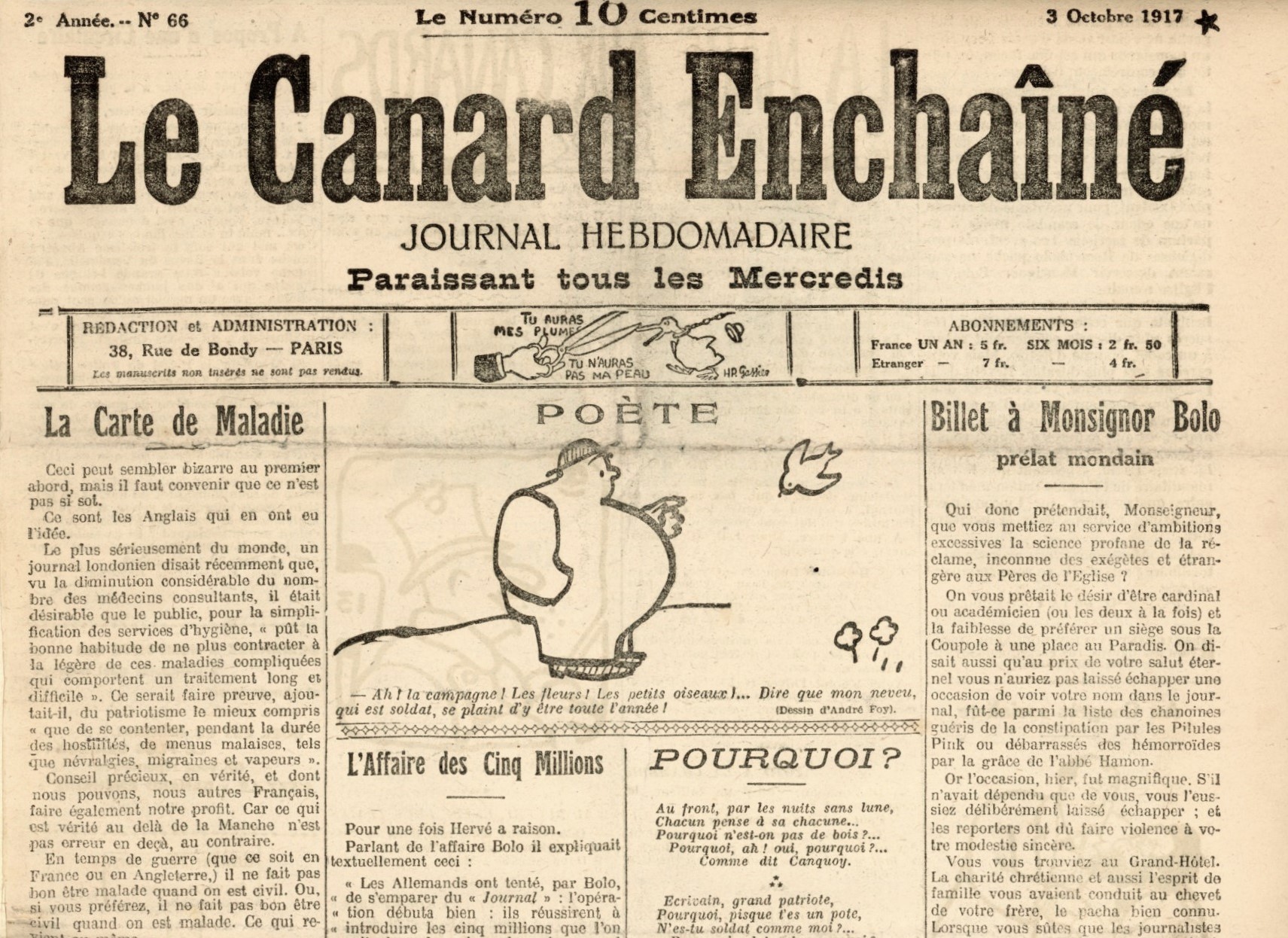 Couac ! | Acheter un Canard | Vente d'Anciens Journaux du Canard Enchaîné. Des Journaux Satiriques de Collection, Historiques & Authentiques de 1916 à 2004 ! | 66 4