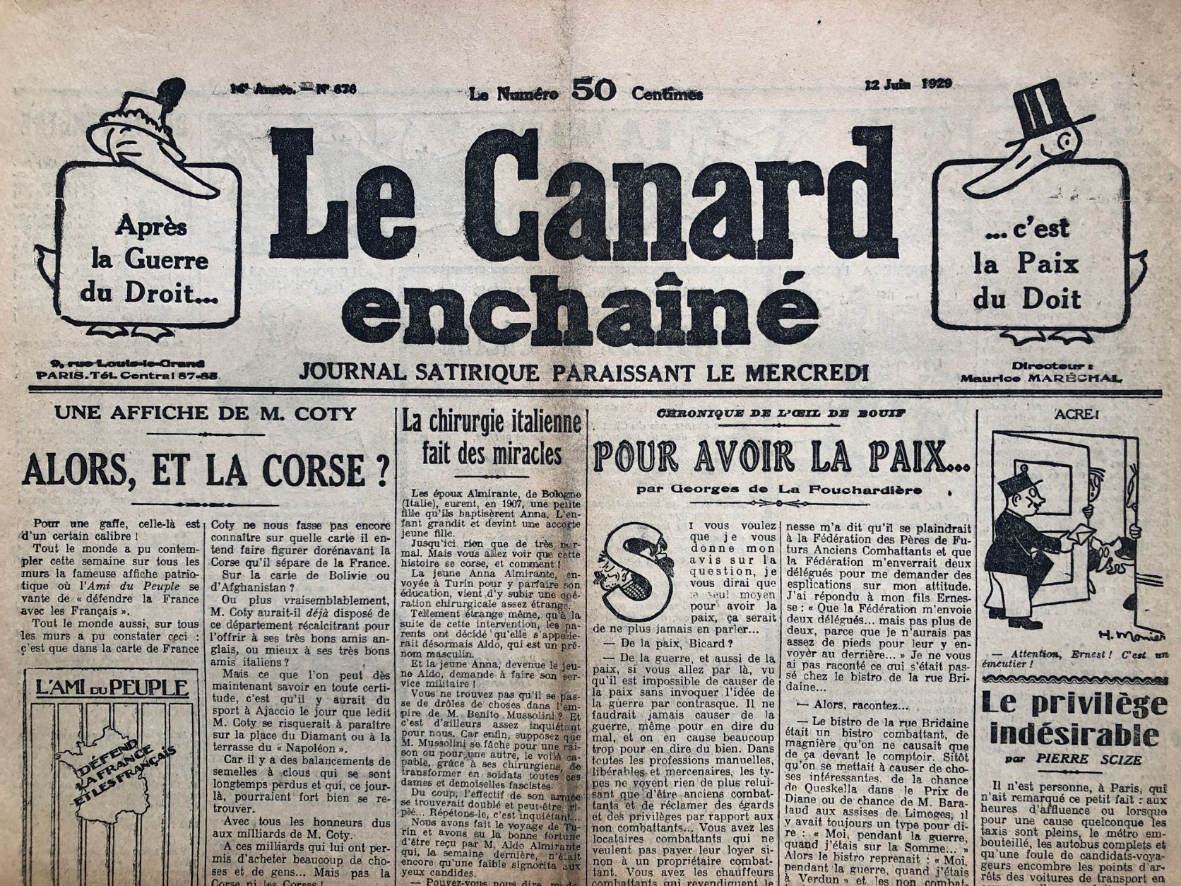 Couac ! | Acheter un Canard | Vente d'Anciens Journaux du Canard Enchaîné. Des Journaux Satiriques de Collection, Historiques & Authentiques de 1916 à 2004 ! | 676