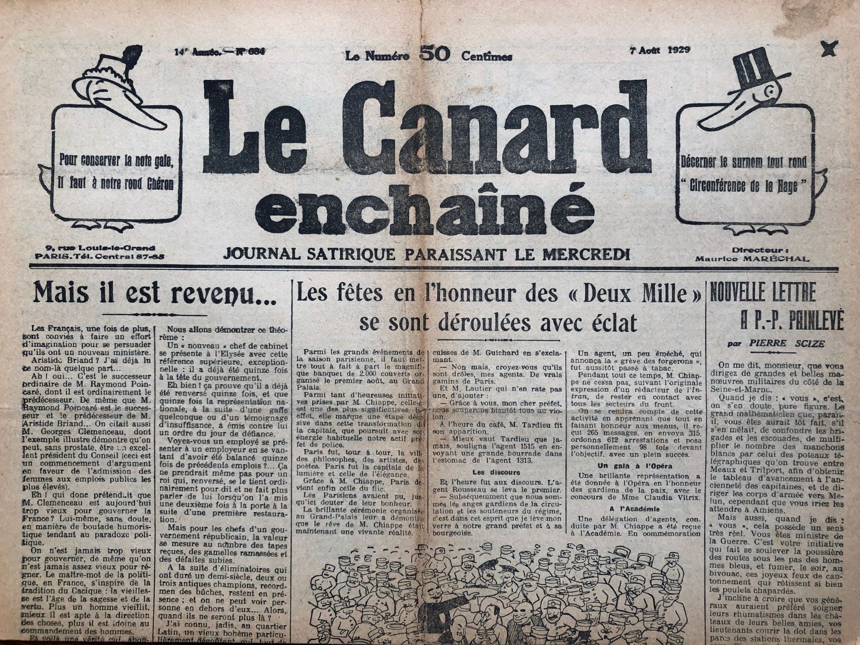 Couac ! | Acheter un Canard | Vente d'Anciens Journaux du Canard Enchaîné. Des Journaux Satiriques de Collection, Historiques & Authentiques de 1916 à 2004 ! | 684