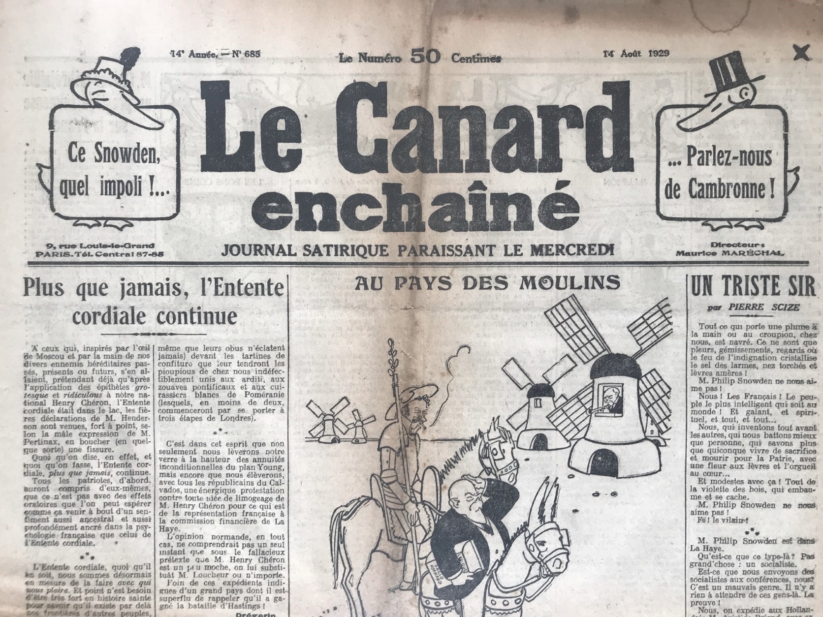 Couac ! | Acheter un Canard | Vente d'Anciens Journaux du Canard Enchaîné. Des Journaux Satiriques de Collection, Historiques & Authentiques de 1916 à 2004 ! | 685