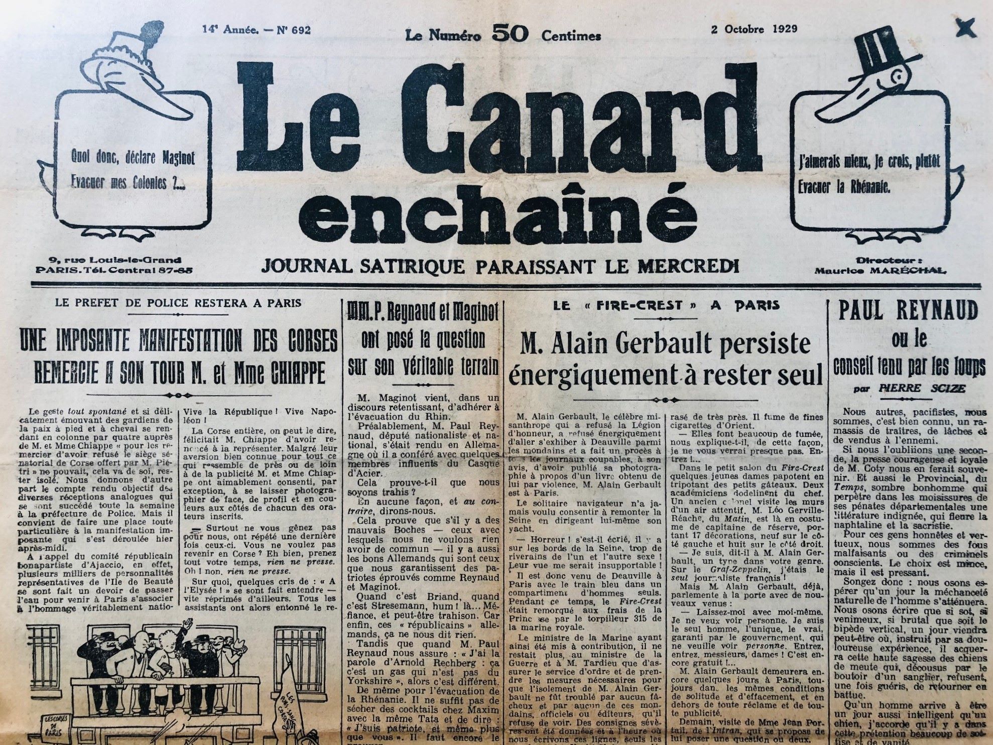 Couac ! | Acheter un Canard | Vente d'Anciens Journaux du Canard Enchaîné. Des Journaux Satiriques de Collection, Historiques & Authentiques de 1916 à 2004 ! | 692