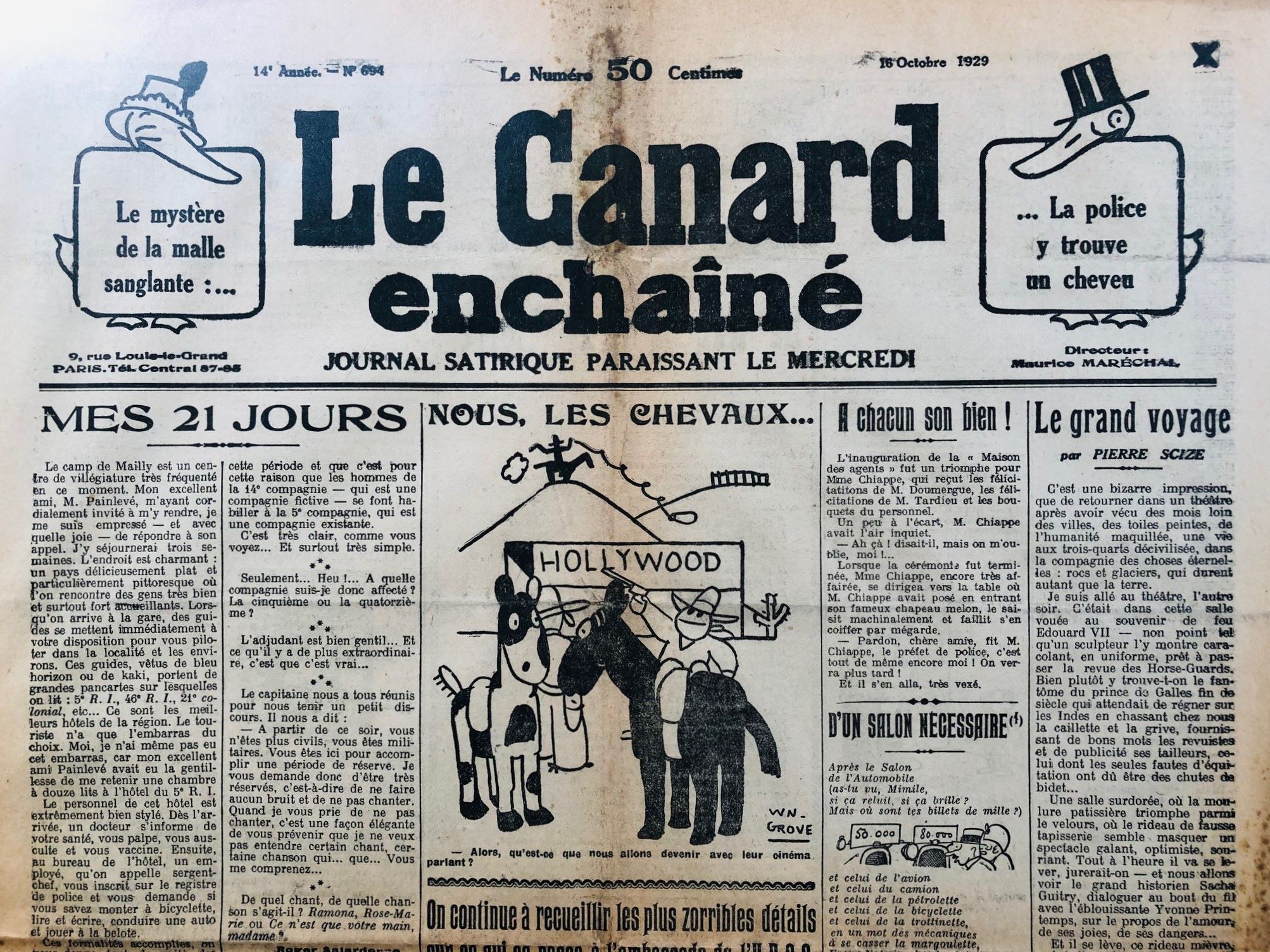 Couac ! | Acheter un Canard | Vente d'Anciens Journaux du Canard Enchaîné. Des Journaux Satiriques de Collection, Historiques & Authentiques de 1916 à 2004 ! | 694