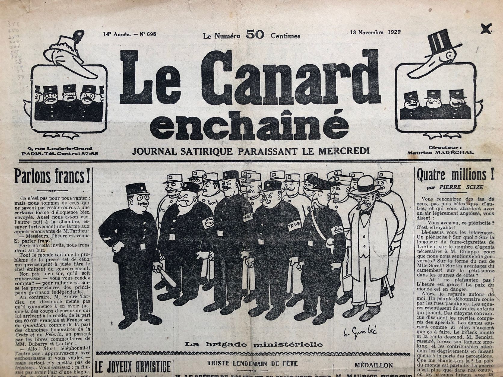 Couac ! | Acheter un Canard | Vente d'Anciens Journaux du Canard Enchaîné. Des Journaux Satiriques de Collection, Historiques & Authentiques de 1916 à 2004 ! | 698