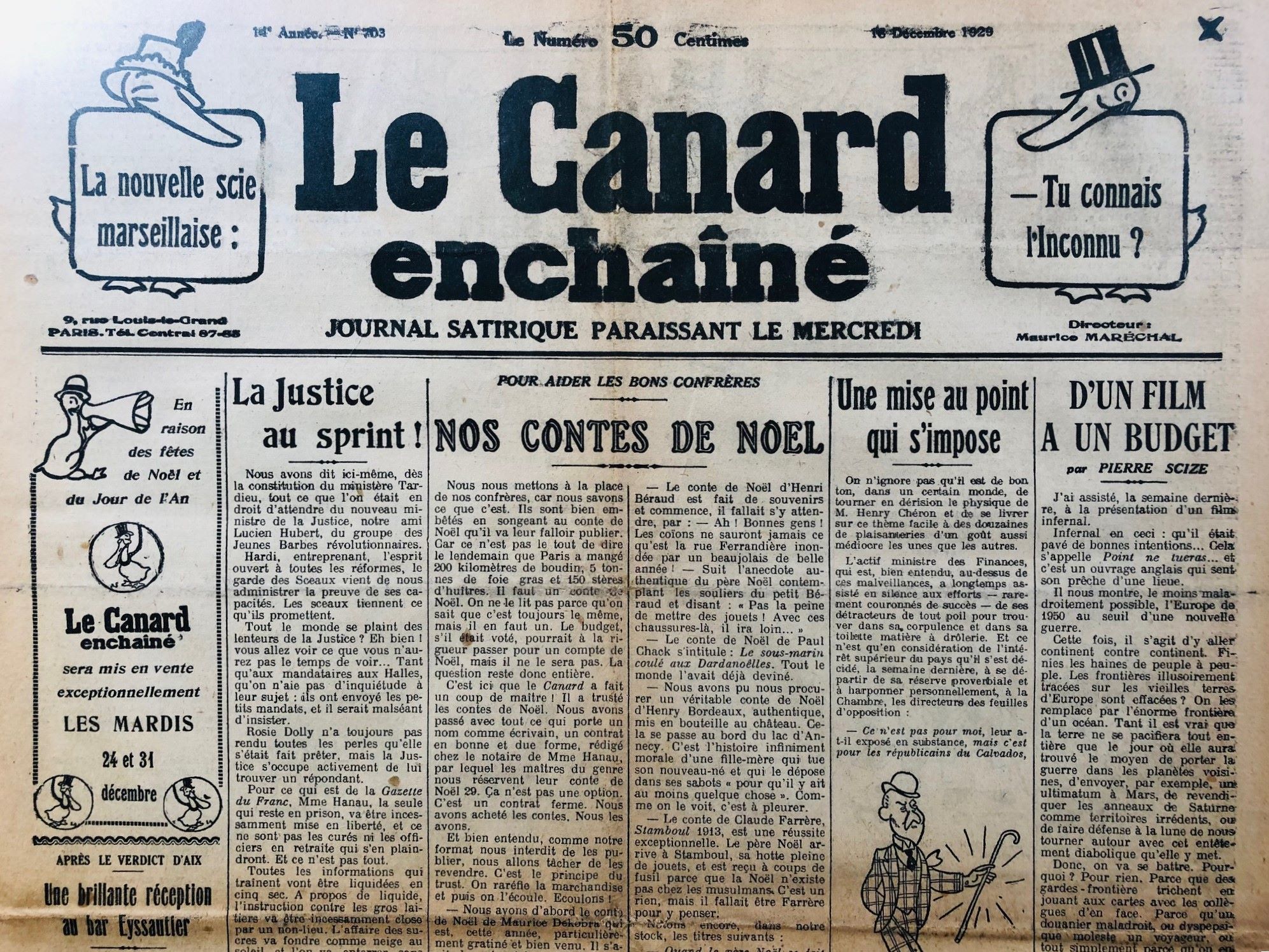 Couac ! | Acheter un Canard | Vente d'Anciens Journaux du Canard Enchaîné. Des Journaux Satiriques de Collection, Historiques & Authentiques de 1916 à 2004 ! | 703 3