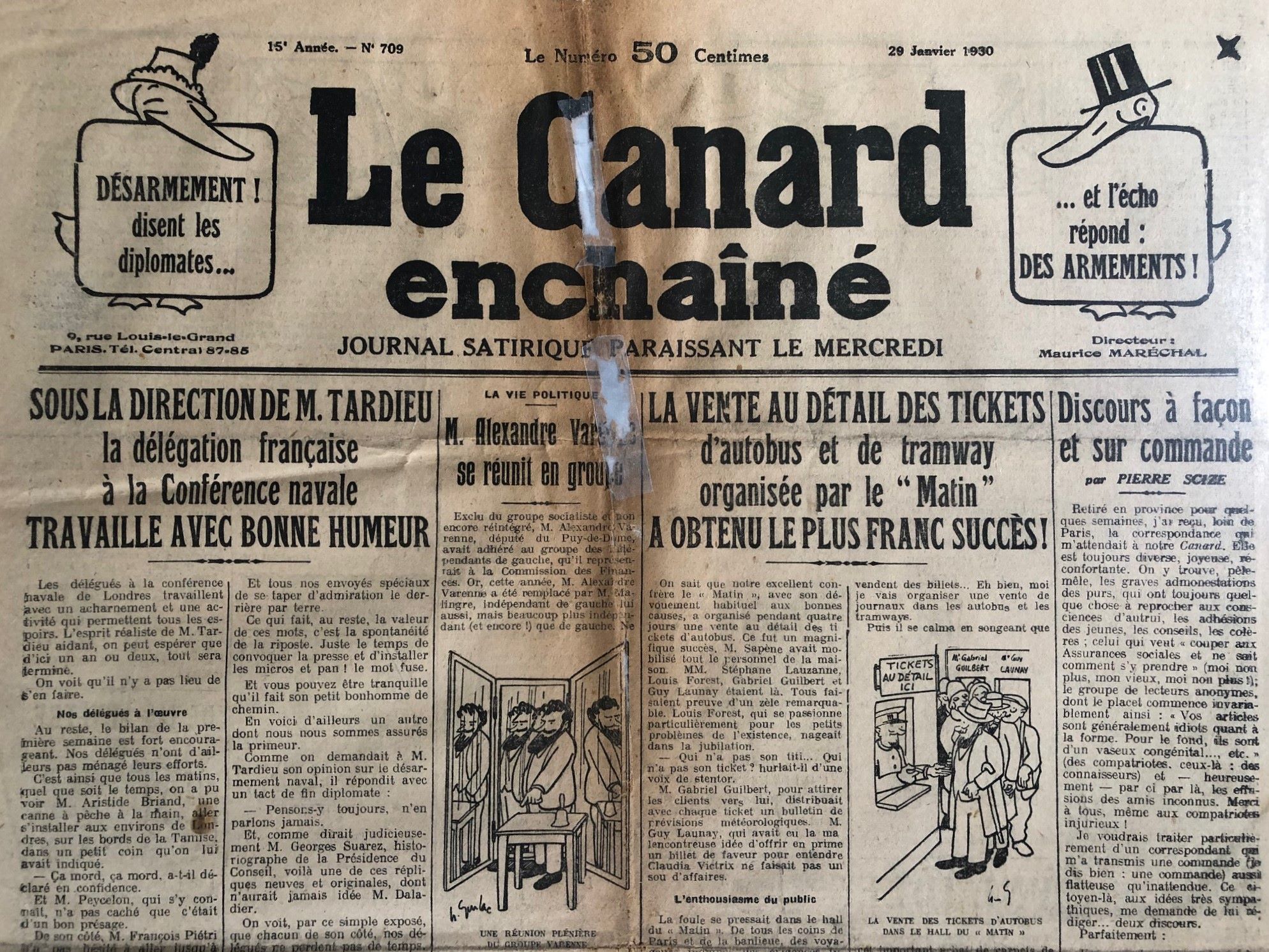 Couac ! | Acheter un Canard | Vente d'Anciens Journaux du Canard Enchaîné. Des Journaux Satiriques de Collection, Historiques & Authentiques de 1916 à 2004 ! | 709