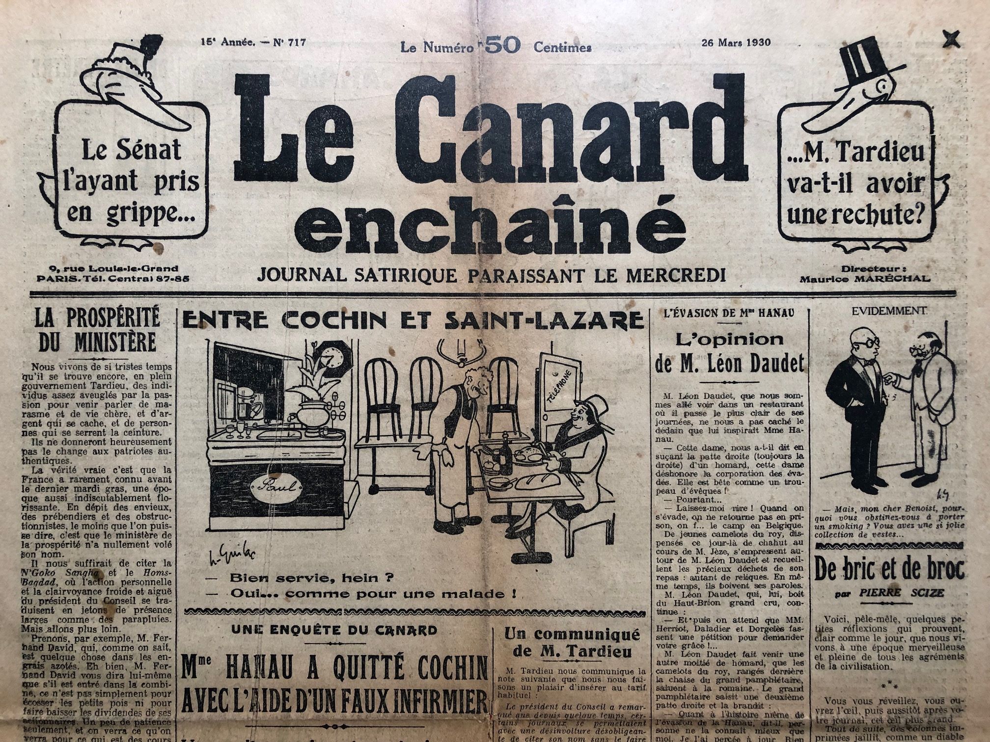 Couac ! | Acheter un Canard | Vente d'Anciens Journaux du Canard Enchaîné. Des Journaux Satiriques de Collection, Historiques & Authentiques de 1916 à 2004 ! | 717