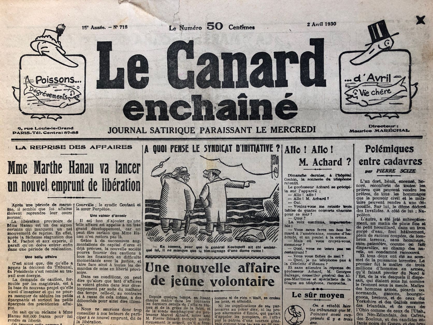 Couac ! | Acheter un Canard | Vente d'Anciens Journaux du Canard Enchaîné. Des Journaux Satiriques de Collection, Historiques & Authentiques de 1916 à 2004 ! | 718