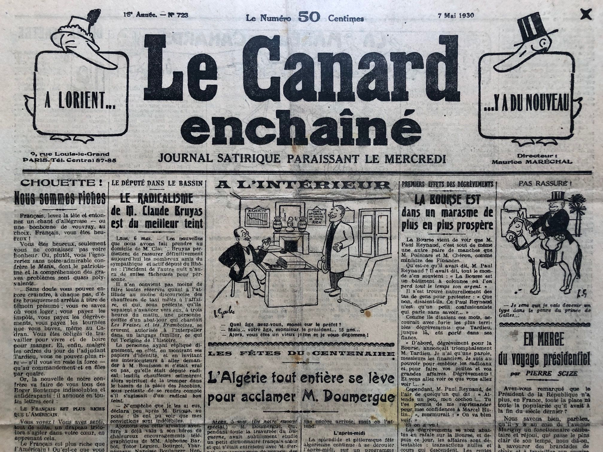 Couac ! | Acheter un Canard | Vente d'Anciens Journaux du Canard Enchaîné. Des Journaux Satiriques de Collection, Historiques & Authentiques de 1916 à 2004 ! | 723