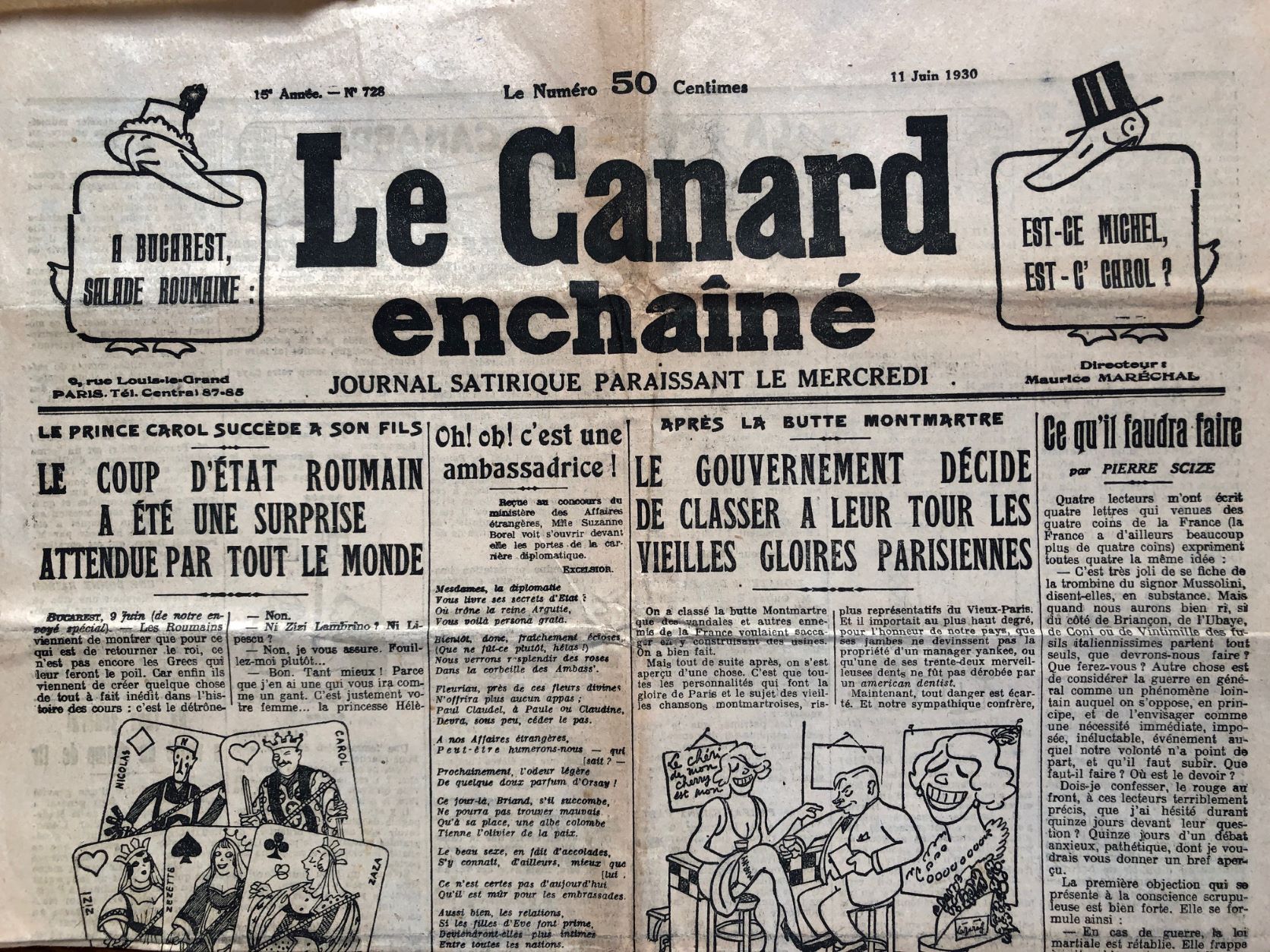 Couac ! | Acheter un Canard | Vente d'Anciens Journaux du Canard Enchaîné. Des Journaux Satiriques de Collection, Historiques & Authentiques de 1916 à 2004 ! | 728