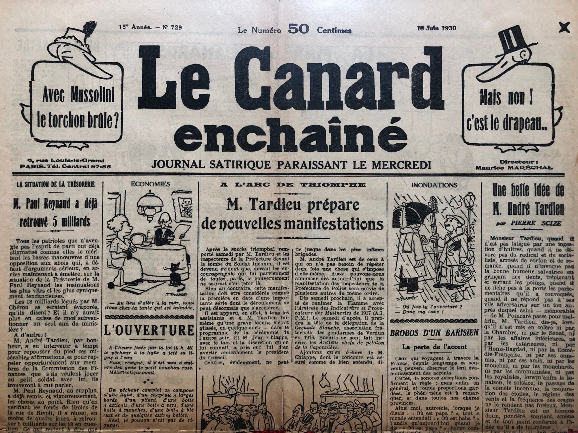 Couac ! | Acheter un Canard | Vente d'Anciens Journaux du Canard Enchaîné. Des Journaux Satiriques de Collection, Historiques & Authentiques de 1916 à 2004 ! | 729