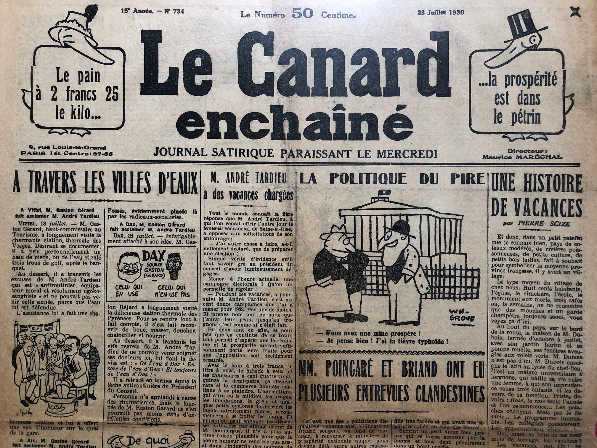 Couac ! | Acheter un Canard | Vente d'Anciens Journaux du Canard Enchaîné. Des Journaux Satiriques de Collection, Historiques & Authentiques de 1916 à 2004 ! | 734 1