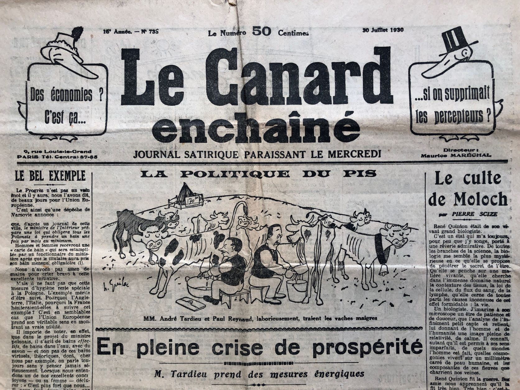 Couac ! | Acheter un Canard | Vente d'Anciens Journaux du Canard Enchaîné. Des Journaux Satiriques de Collection, Historiques & Authentiques de 1916 à 2004 ! | 735