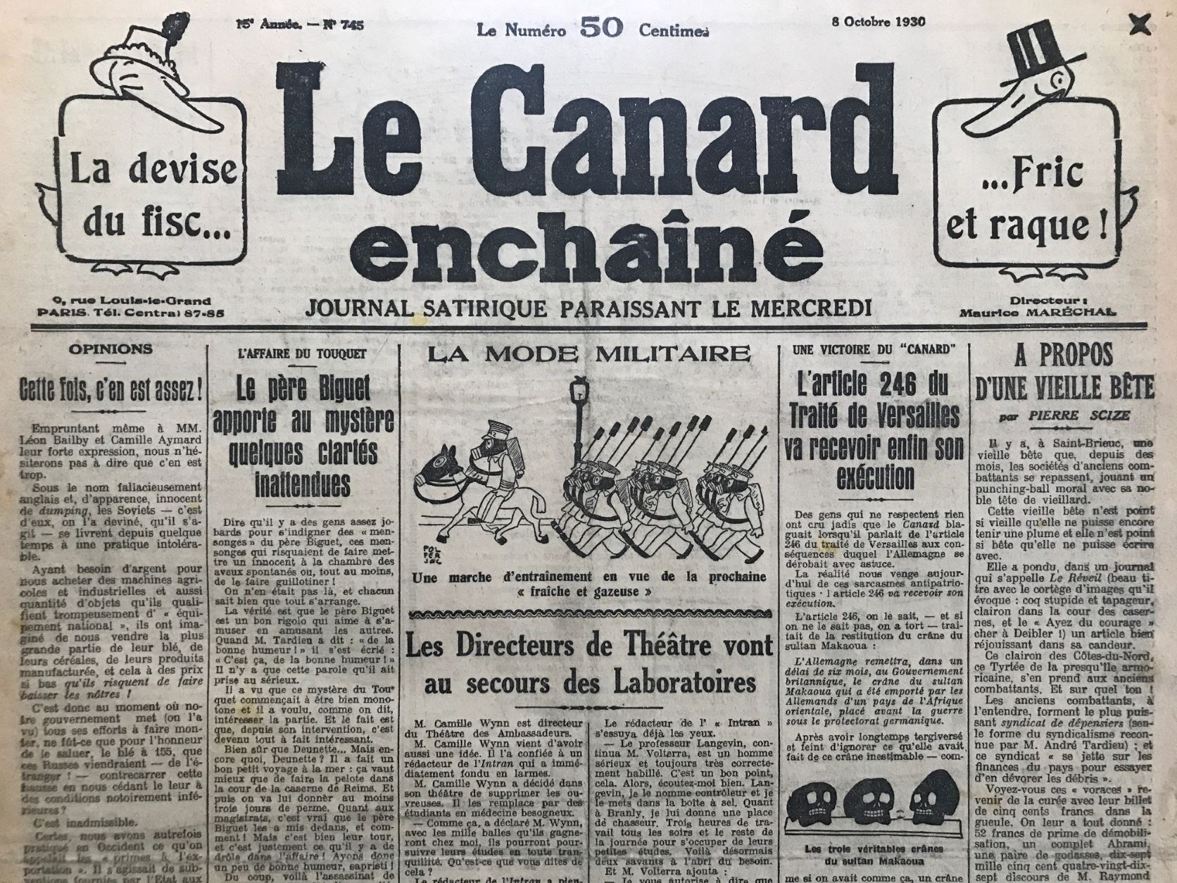 Couac ! | Acheter un Canard | Vente d'Anciens Journaux du Canard Enchaîné. Des Journaux Satiriques de Collection, Historiques & Authentiques de 1916 à 2004 ! | 745