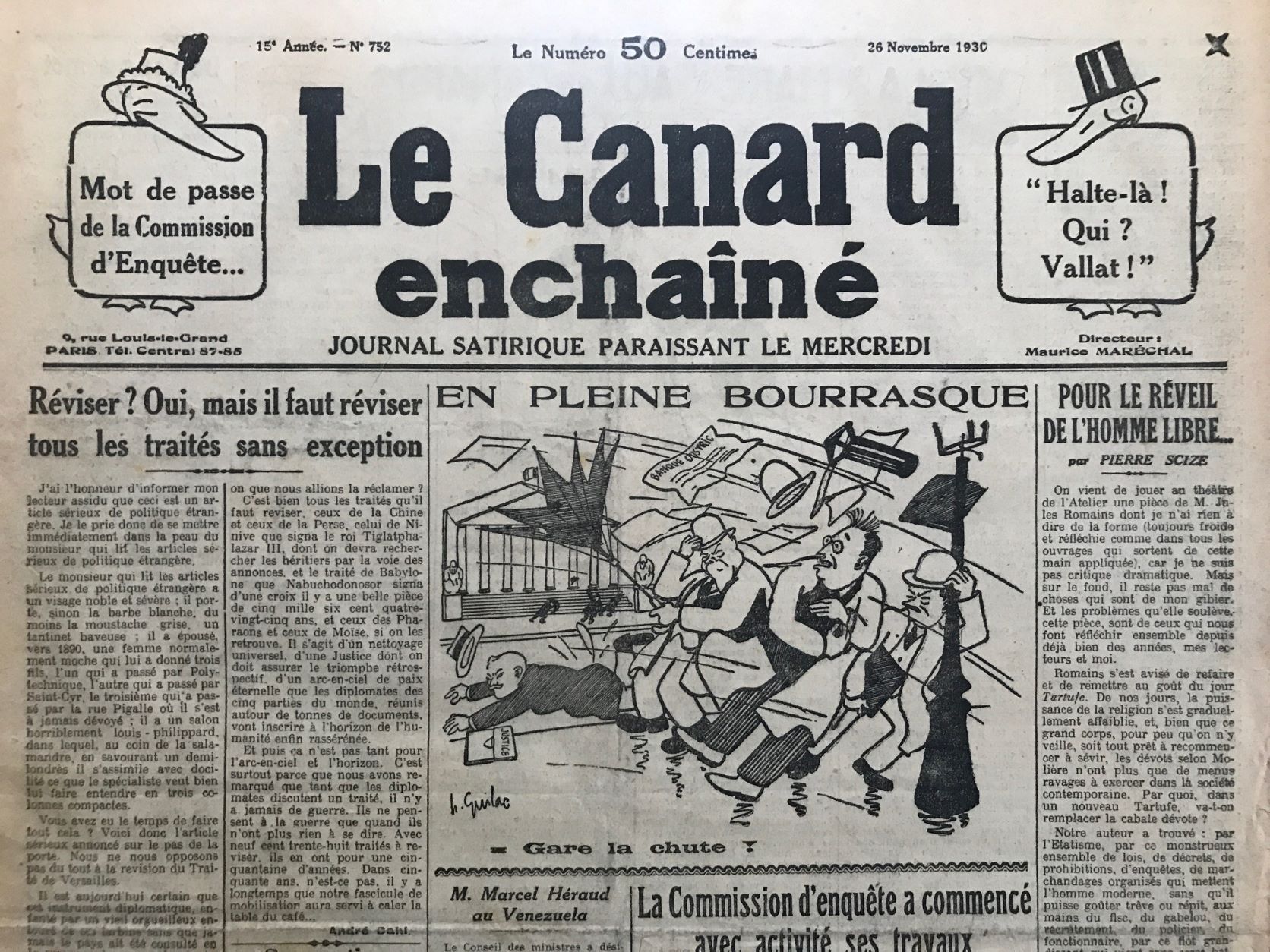 Couac ! | Acheter un Canard | Vente d'Anciens Journaux du Canard Enchaîné. Des Journaux Satiriques de Collection, Historiques & Authentiques de 1916 à 2004 ! | 752