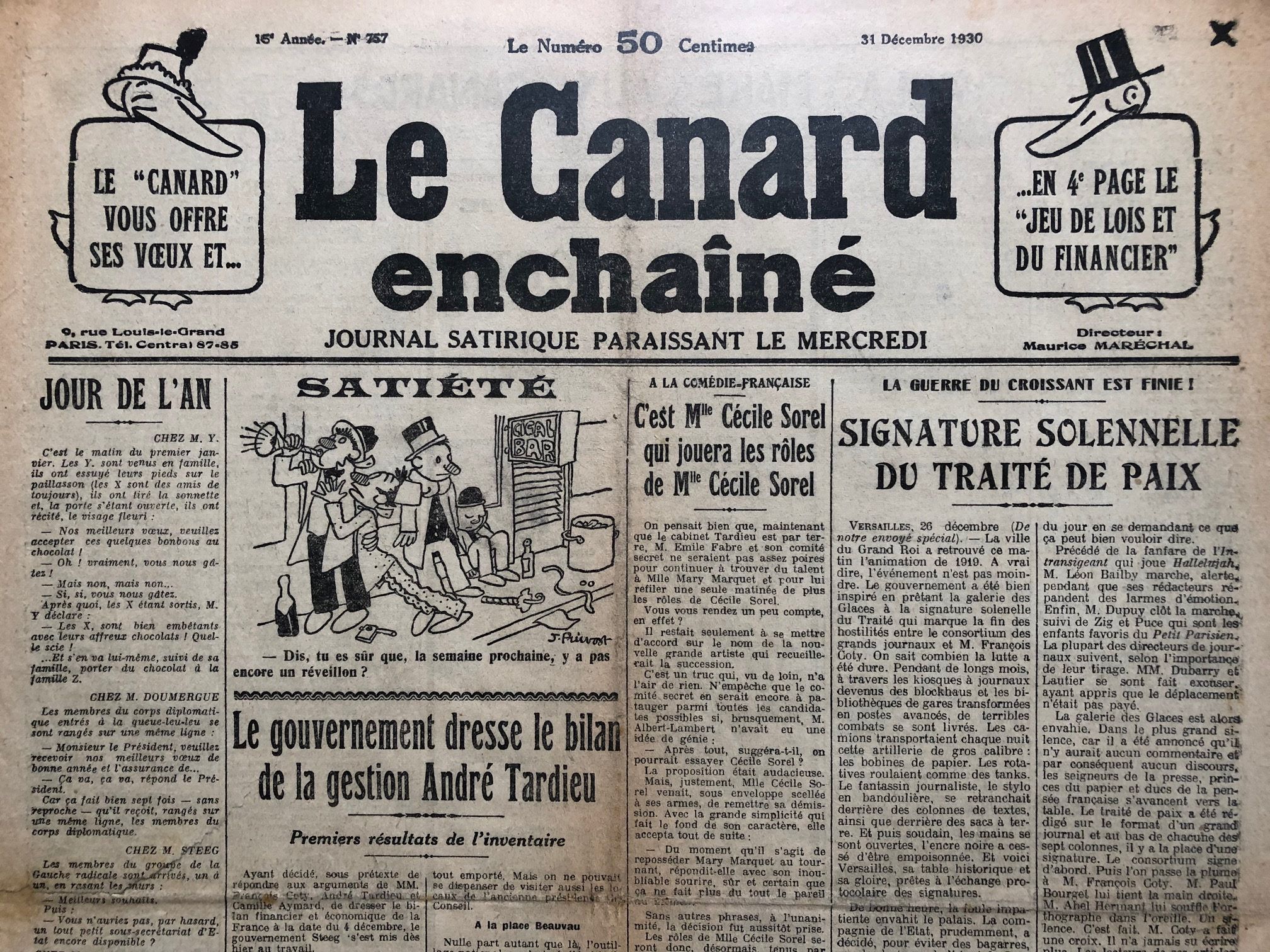 Couac ! | Acheter un Canard | Vente d'Anciens Journaux du Canard Enchaîné. Des Journaux Satiriques de Collection, Historiques & Authentiques de 1916 à 2004 ! | 757