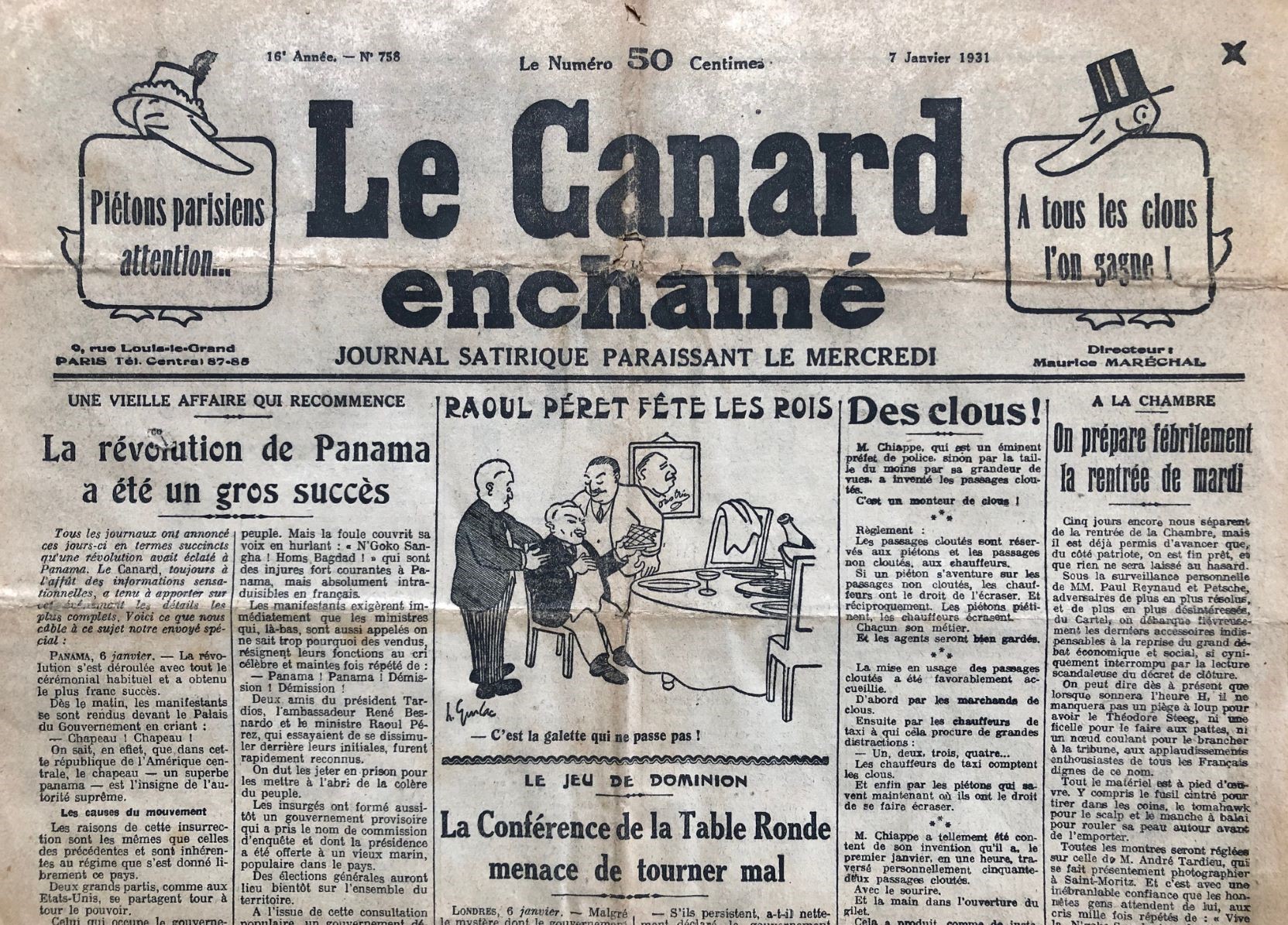 Couac ! | Acheter un Canard | Vente d'Anciens Journaux du Canard Enchaîné. Des Journaux Satiriques de Collection, Historiques & Authentiques de 1916 à 2004 ! | 758