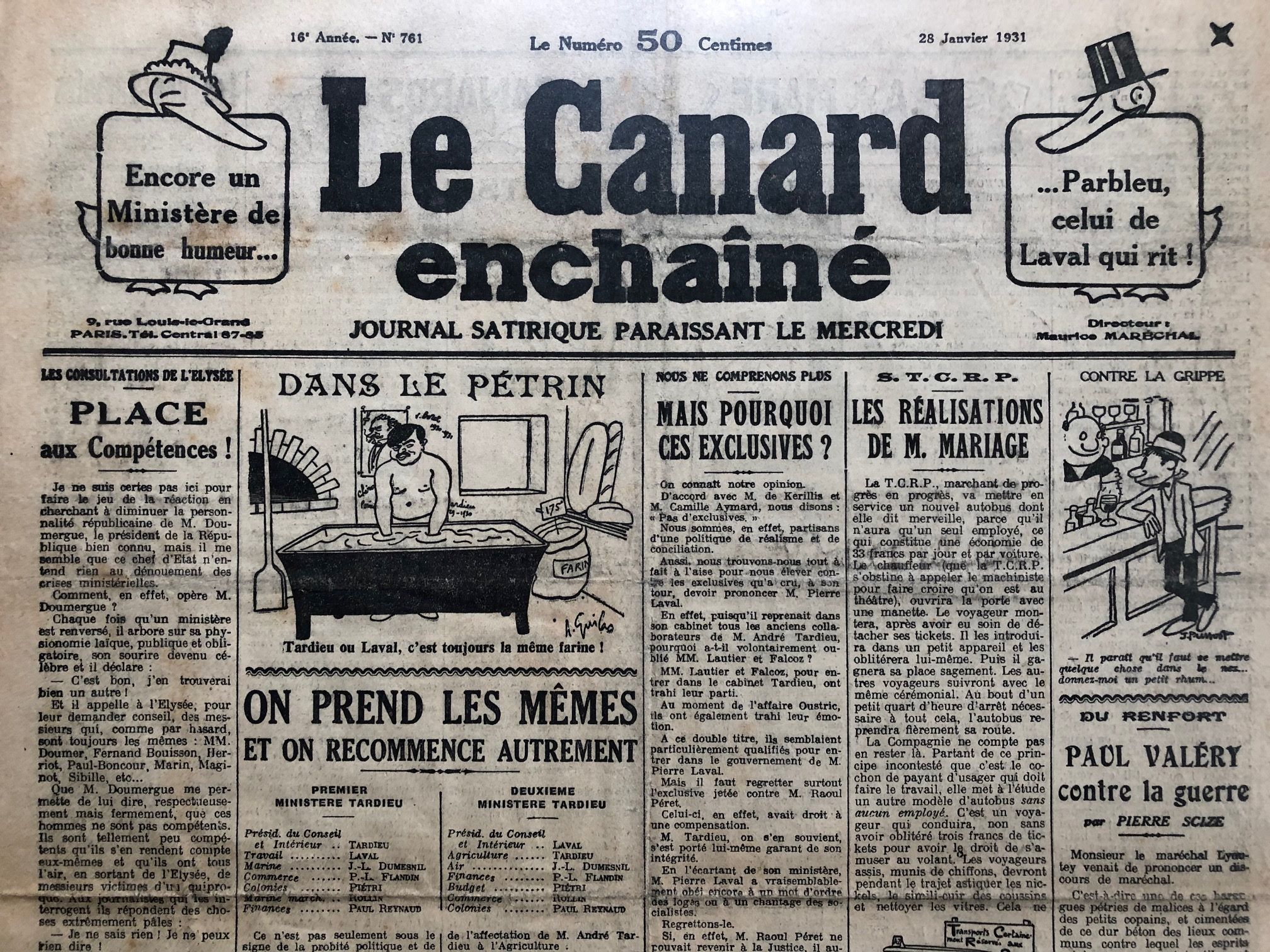 Couac ! | Acheter un Canard | Vente d'Anciens Journaux du Canard Enchaîné. Des Journaux Satiriques de Collection, Historiques & Authentiques de 1916 à 2004 ! | 761