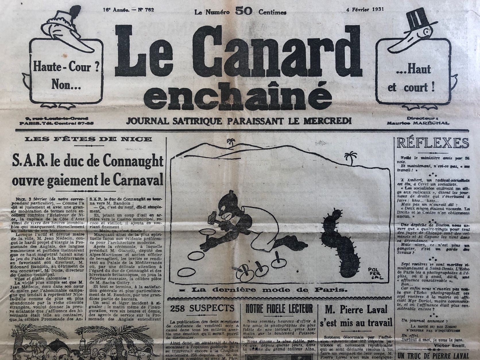 Couac ! | Acheter un Canard | Vente d'Anciens Journaux du Canard Enchaîné. Des Journaux Satiriques de Collection, Historiques & Authentiques de 1916 à 2004 ! | 762