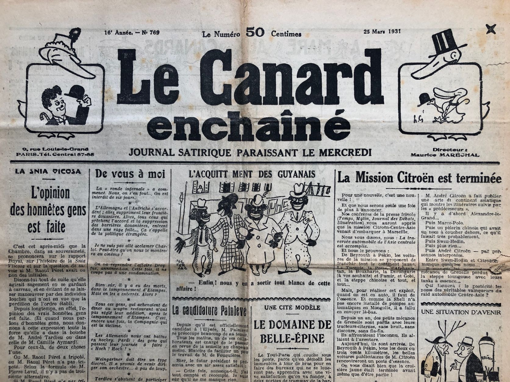 Couac ! | Acheter un Canard | Vente d'Anciens Journaux du Canard Enchaîné. Des Journaux Satiriques de Collection, Historiques & Authentiques de 1916 à 2004 ! | 769