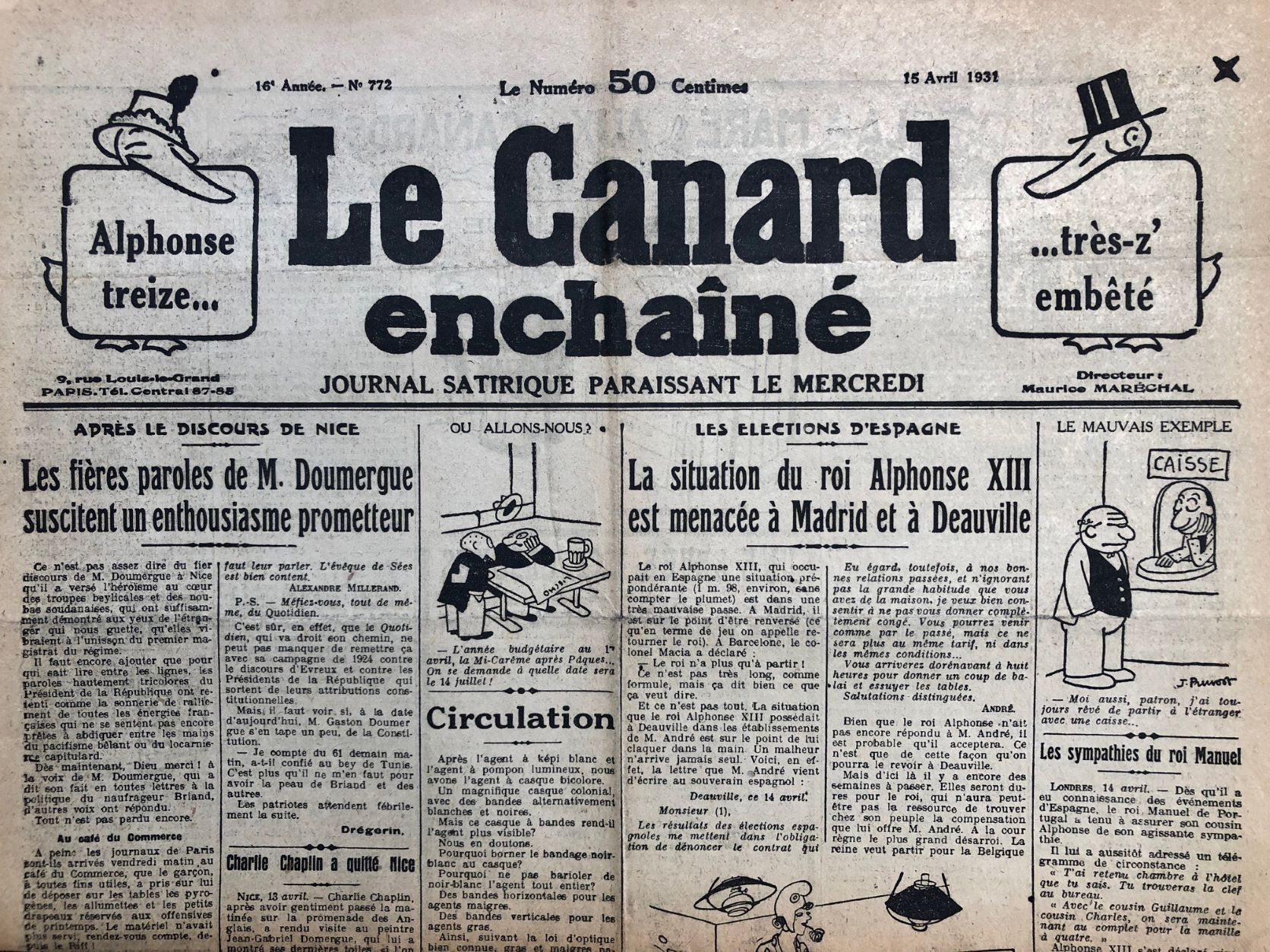 Couac ! | Acheter un Canard | Vente d'Anciens Journaux du Canard Enchaîné. Des Journaux Satiriques de Collection, Historiques & Authentiques de 1916 à 2004 ! | 772 1