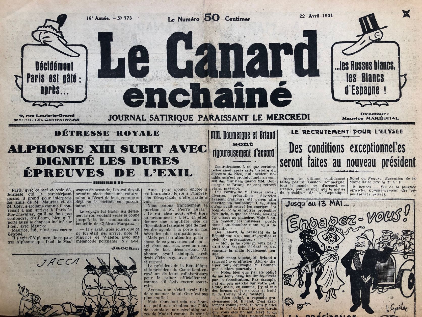 Couac ! | Acheter un Canard | Vente d'Anciens Journaux du Canard Enchaîné. Des Journaux Satiriques de Collection, Historiques & Authentiques de 1916 à 2004 ! | 773