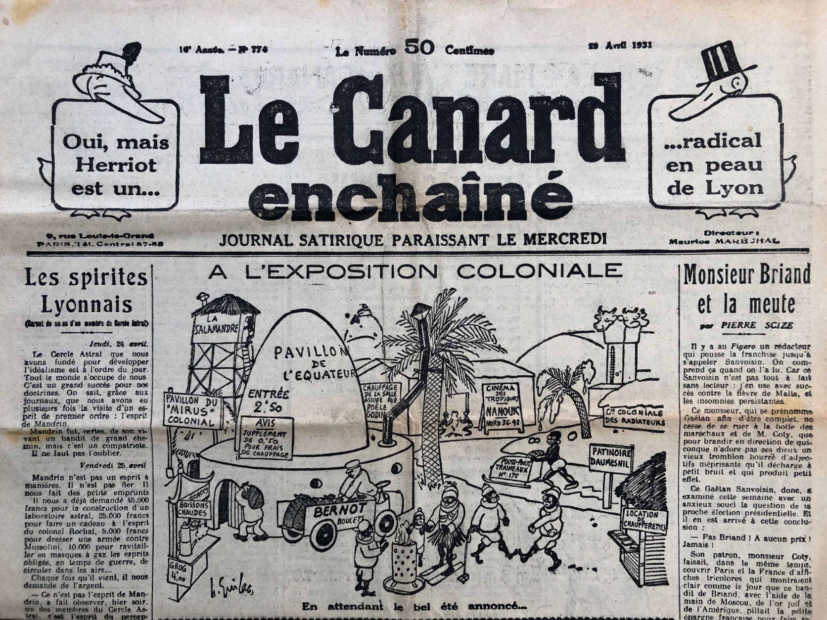 Couac ! | Acheter un Canard | Vente d'Anciens Journaux du Canard Enchaîné. Des Journaux Satiriques de Collection, Historiques & Authentiques de 1916 à 2004 ! | 774