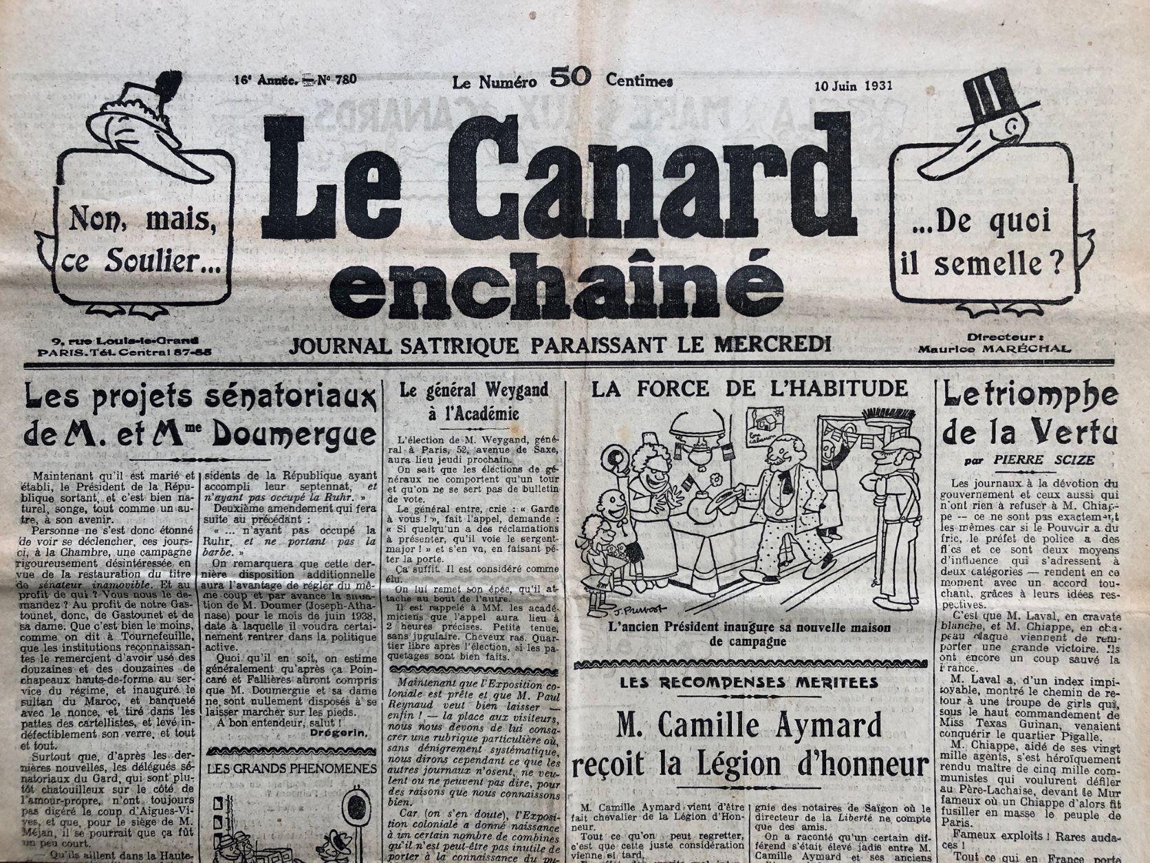 Couac ! | Acheter un Canard | Vente d'Anciens Journaux du Canard Enchaîné. Des Journaux Satiriques de Collection, Historiques & Authentiques de 1916 à 2004 ! | 780