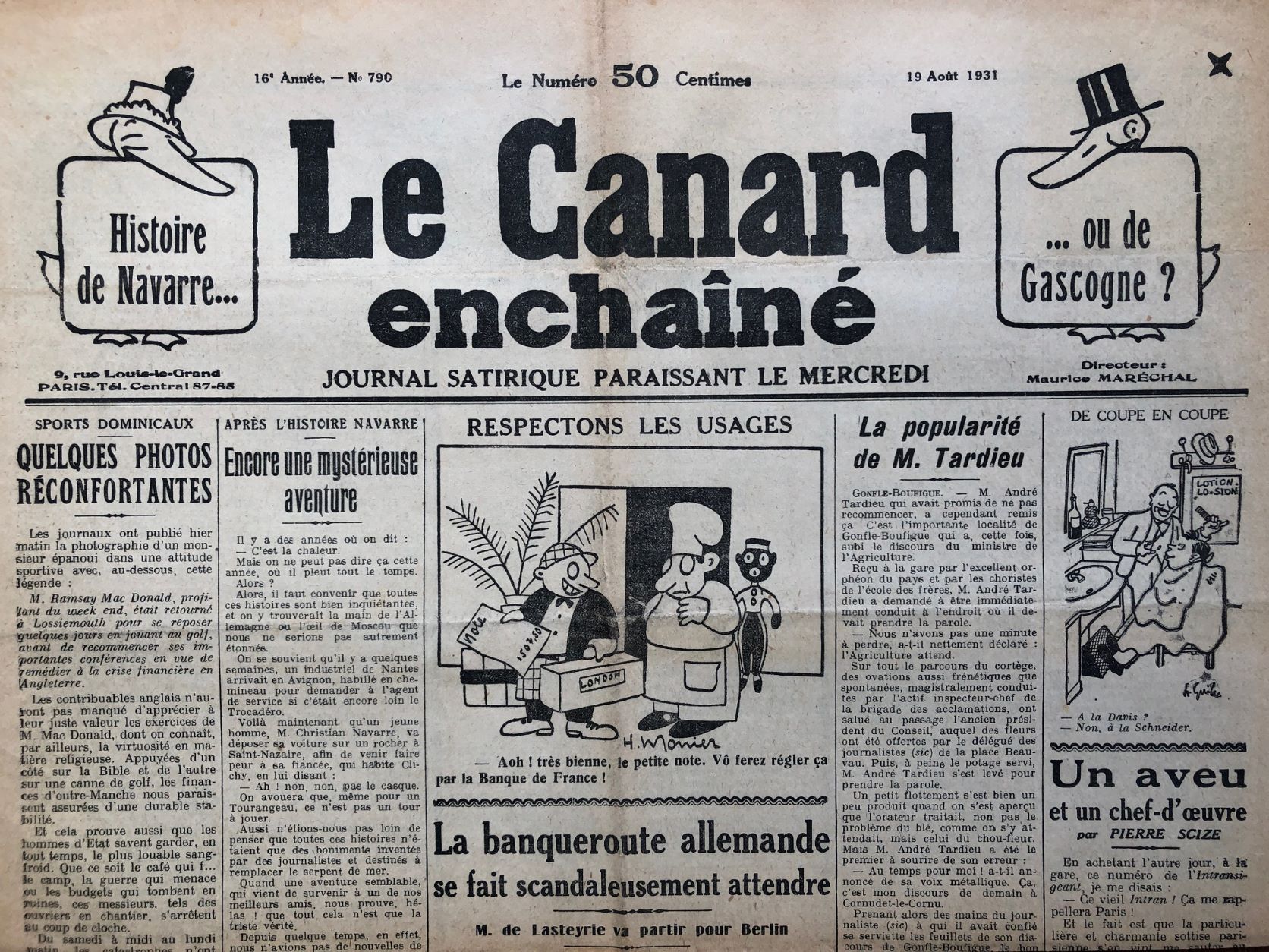 Couac ! | Acheter un Canard | Vente d'Anciens Journaux du Canard Enchaîné. Des Journaux Satiriques de Collection, Historiques & Authentiques de 1916 à 2004 ! | 790