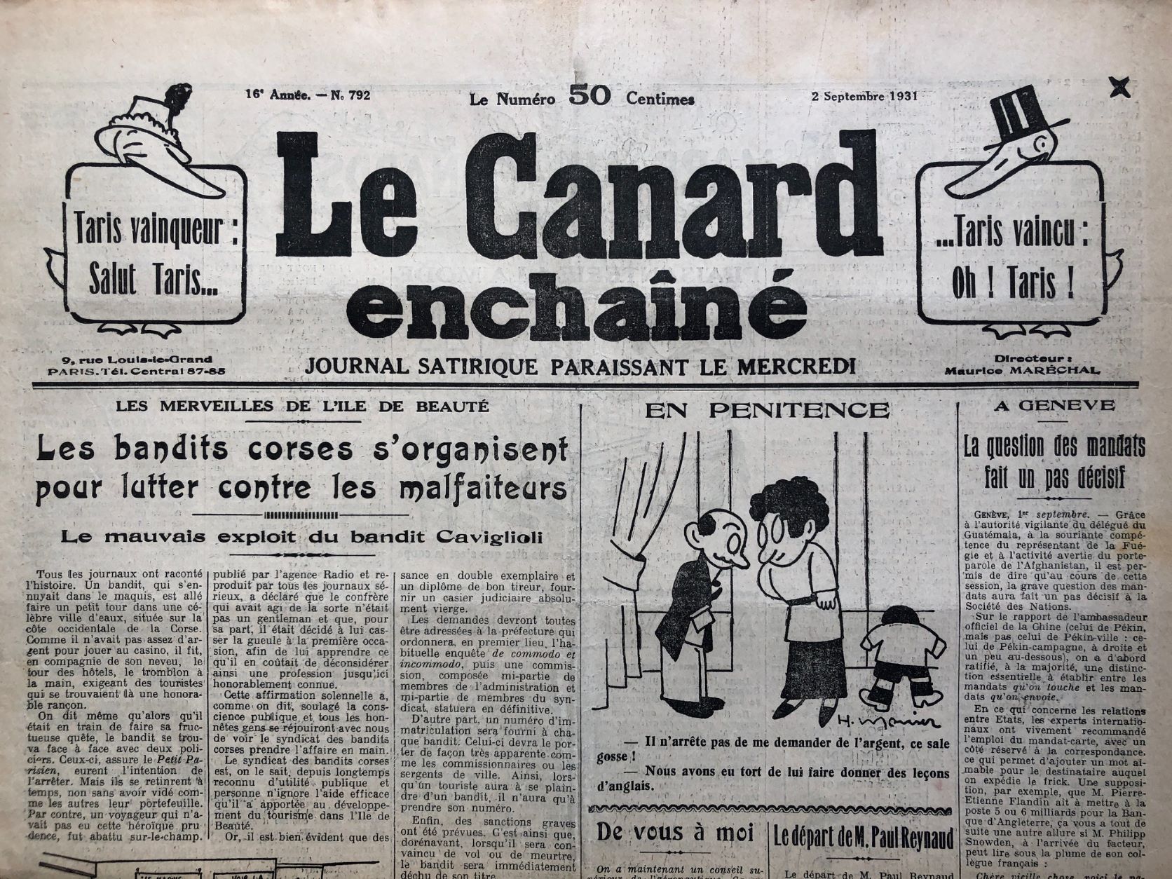 Couac ! | Acheter un Canard | Vente d'Anciens Journaux du Canard Enchaîné. Des Journaux Satiriques de Collection, Historiques & Authentiques de 1916 à 2004 ! | 792