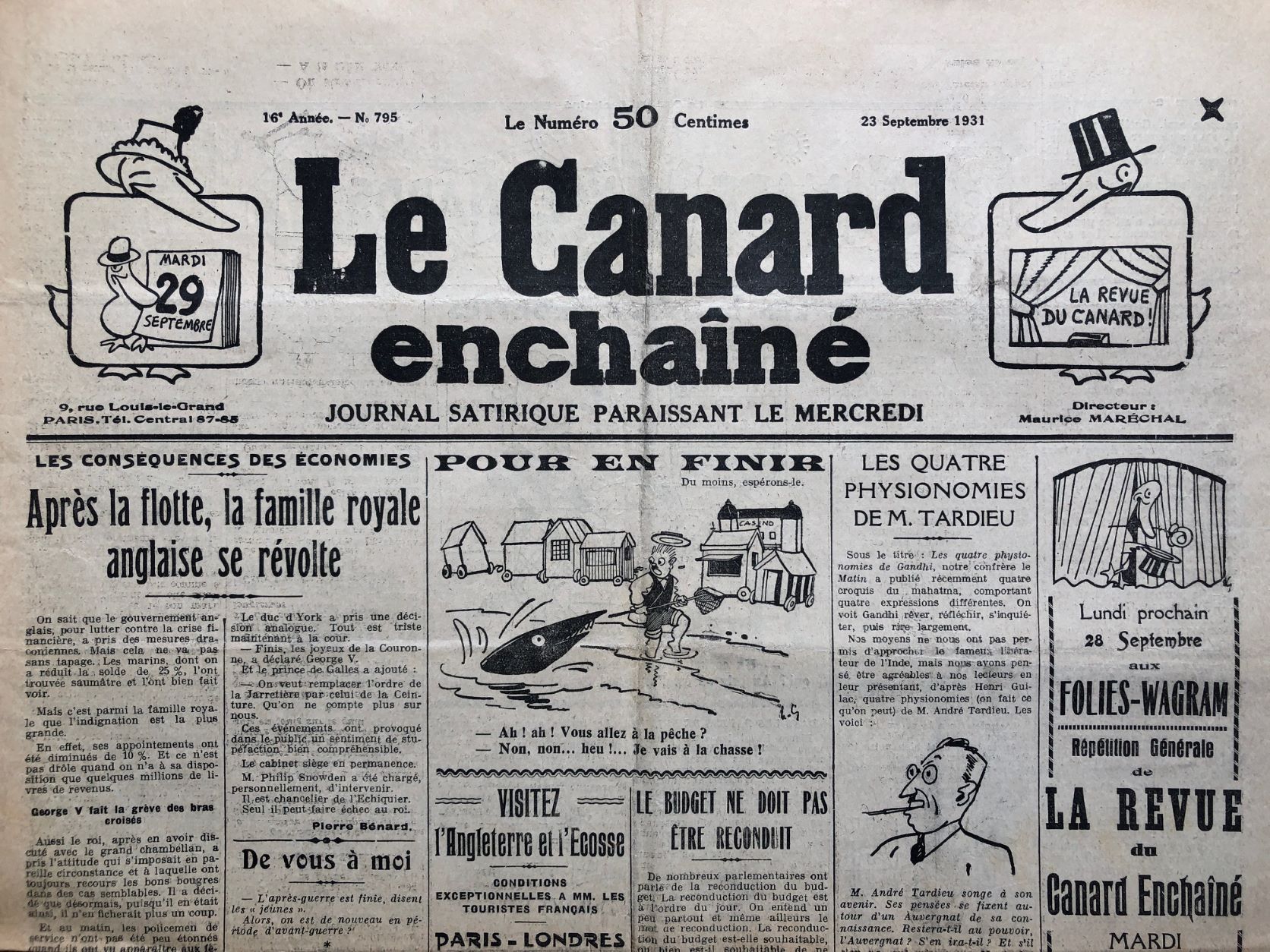 Couac ! | Acheter un Canard | Vente d'Anciens Journaux du Canard Enchaîné. Des Journaux Satiriques de Collection, Historiques & Authentiques de 1916 à 2004 ! | 795