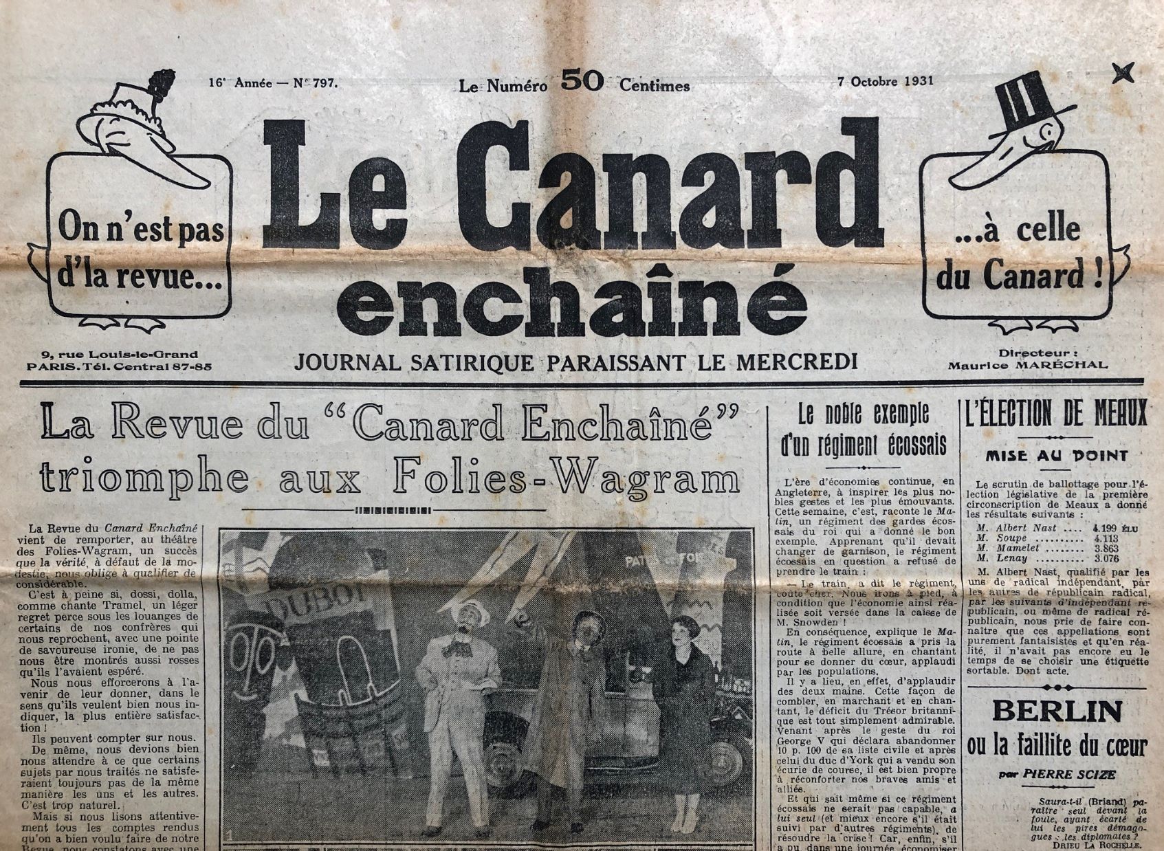 Couac ! | Acheter un Canard | Vente d'Anciens Journaux du Canard Enchaîné. Des Journaux Satiriques de Collection, Historiques & Authentiques de 1916 à 2004 ! | 797