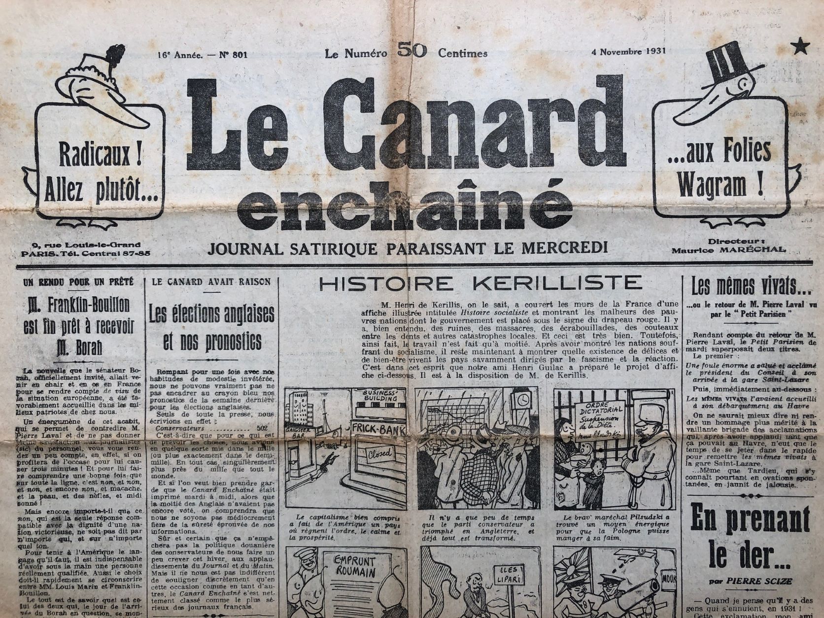 Couac ! | Acheter un Canard | Vente d'Anciens Journaux du Canard Enchaîné. Des Journaux Satiriques de Collection, Historiques & Authentiques de 1916 à 2004 ! | 801