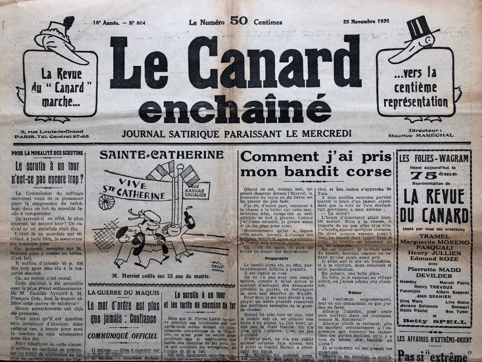 Couac ! | Acheter un Canard | Vente d'Anciens Journaux du Canard Enchaîné. Des Journaux Satiriques de Collection, Historiques & Authentiques de 1916 à 2004 ! | 804