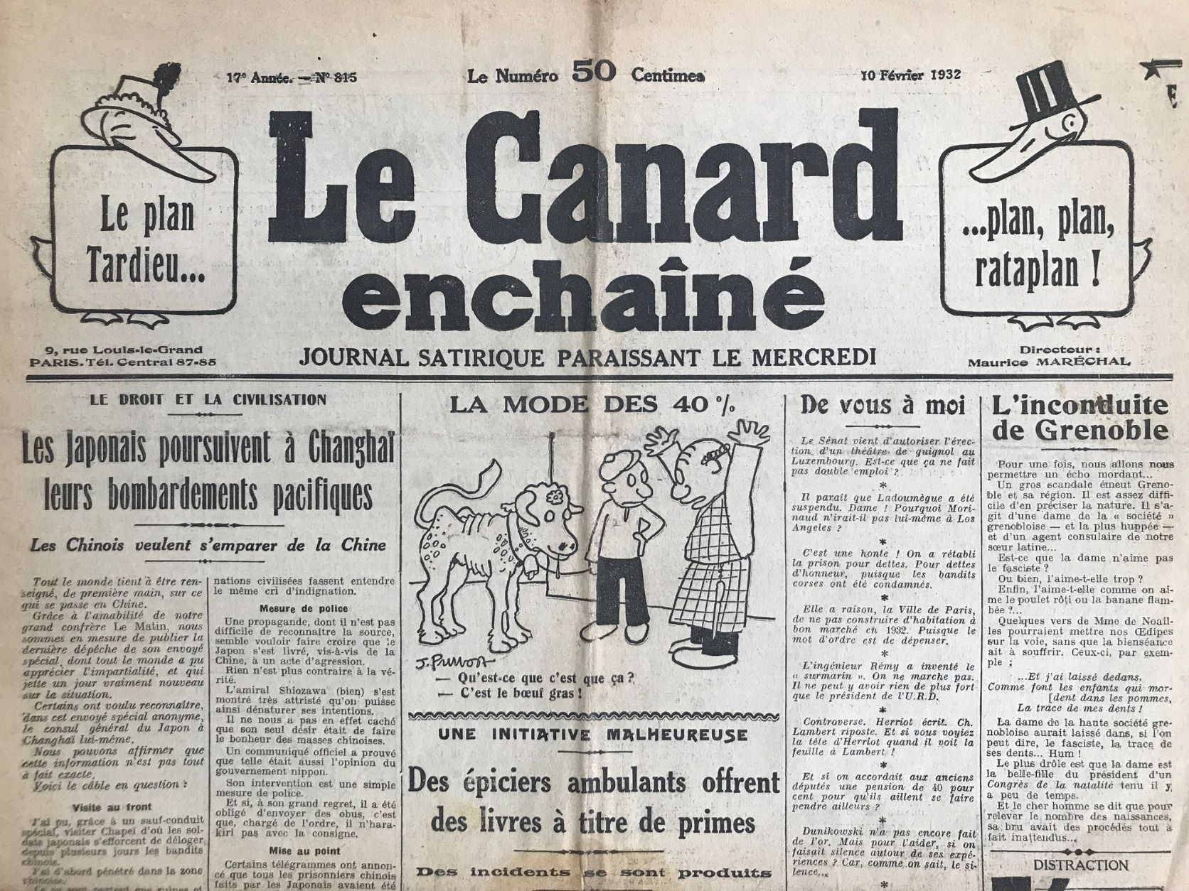 Couac ! | Acheter un Canard | Vente d'Anciens Journaux du Canard Enchaîné. Des Journaux Satiriques de Collection, Historiques & Authentiques de 1916 à 2004 ! | 815