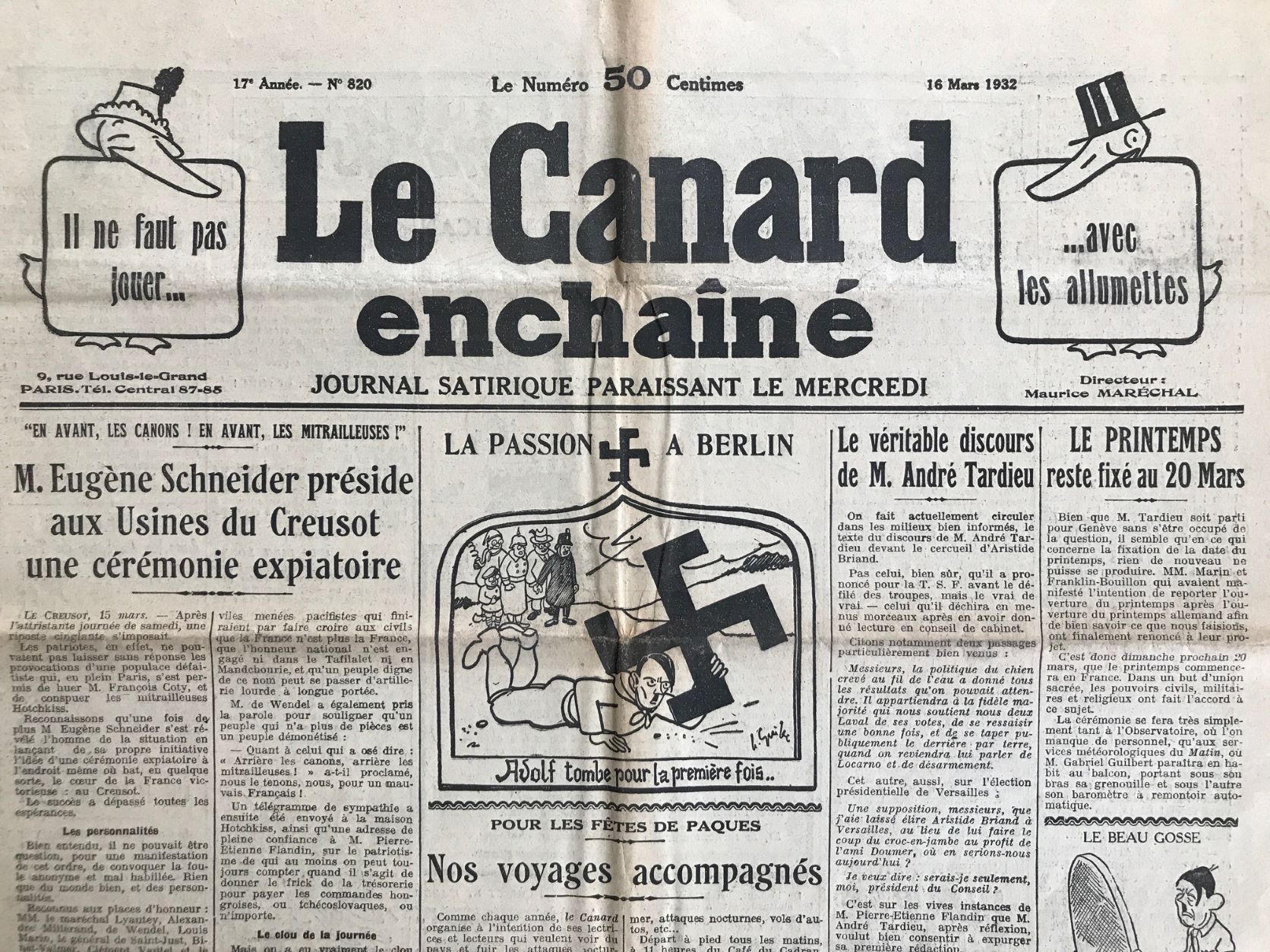 Couac ! | Acheter un Canard | Vente d'Anciens Journaux du Canard Enchaîné. Des Journaux Satiriques de Collection, Historiques & Authentiques de 1916 à 2004 ! | 820