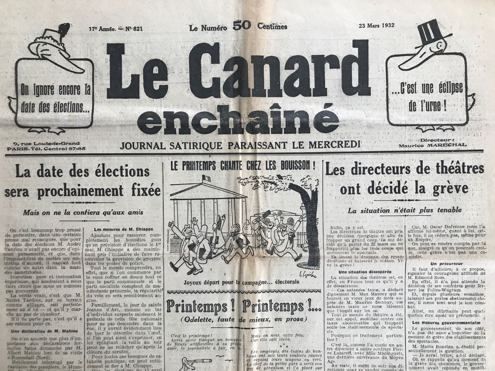 Couac ! | Acheter un Canard | Vente d'Anciens Journaux du Canard Enchaîné. Des Journaux Satiriques de Collection, Historiques & Authentiques de 1916 à 2004 ! | 821