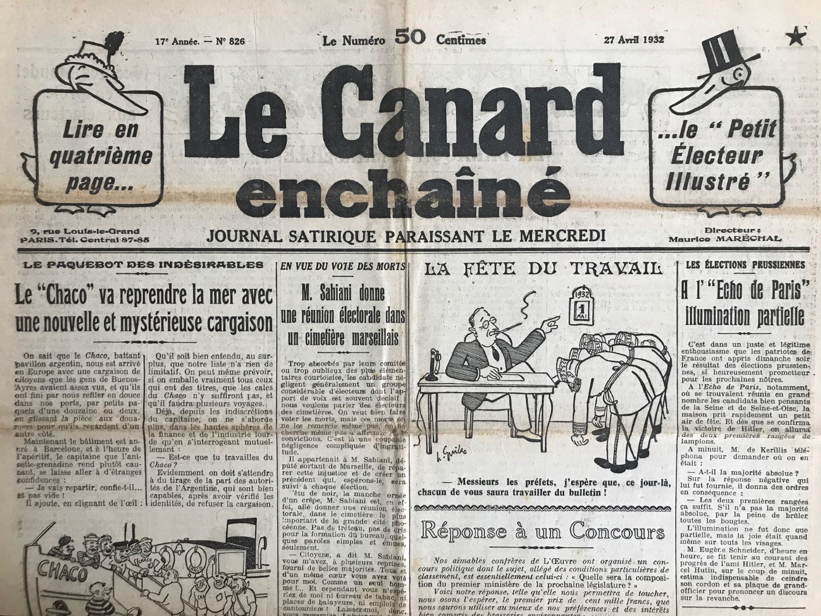 Couac ! | Acheter un Canard | Vente d'Anciens Journaux du Canard Enchaîné. Des Journaux Satiriques de Collection, Historiques & Authentiques de 1916 à 2004 ! | 826