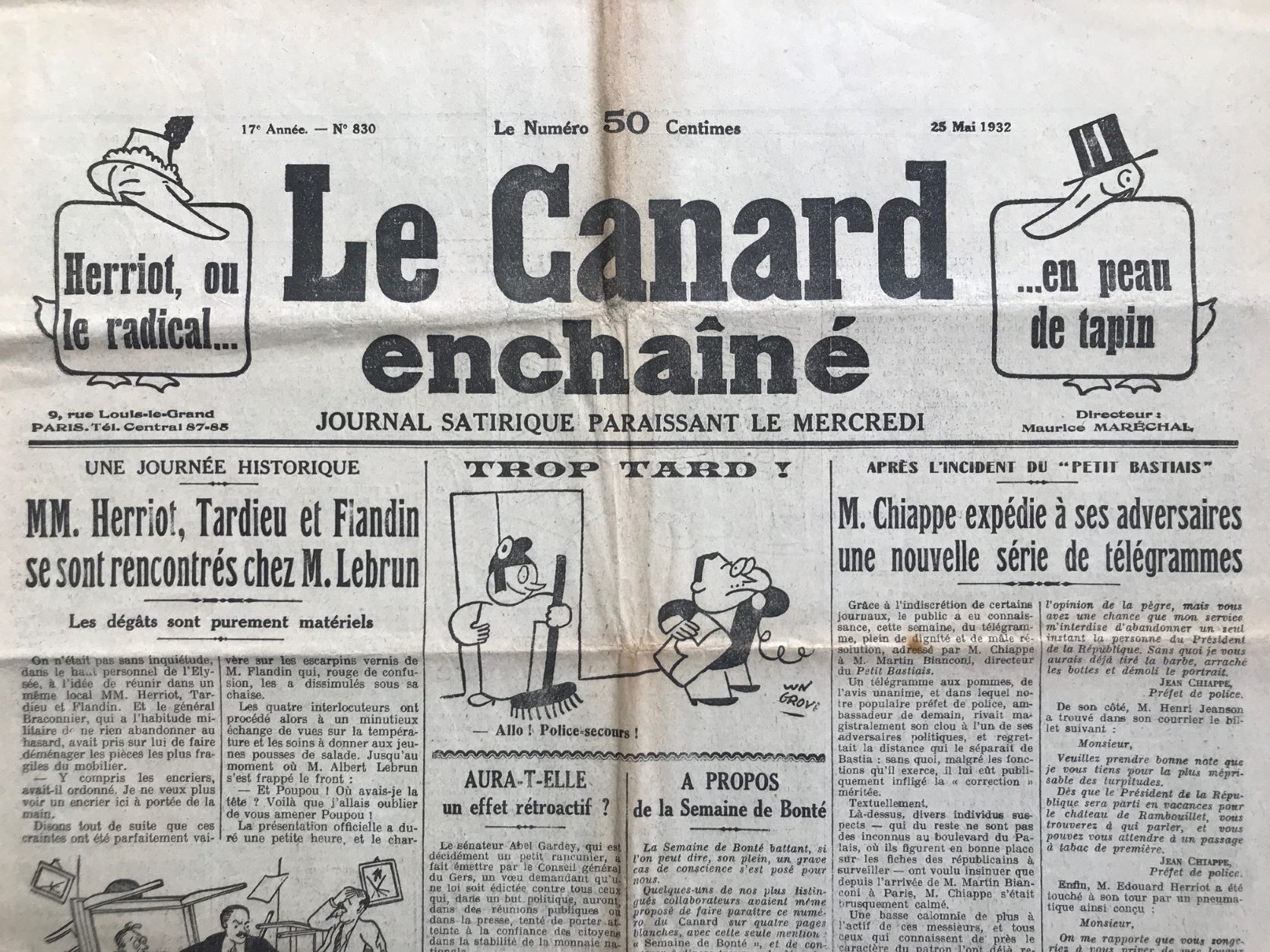 Couac ! | Acheter un Canard | Vente d'Anciens Journaux du Canard Enchaîné. Des Journaux Satiriques de Collection, Historiques & Authentiques de 1916 à 2004 ! | 830