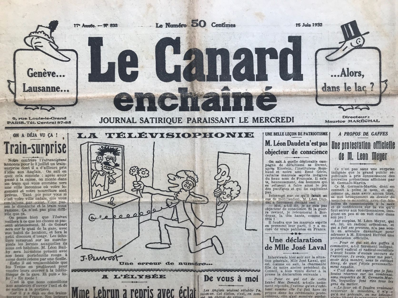 Couac ! | Acheter un Canard | Vente d'Anciens Journaux du Canard Enchaîné. Des Journaux Satiriques de Collection, Historiques & Authentiques de 1916 à 2004 ! | 833