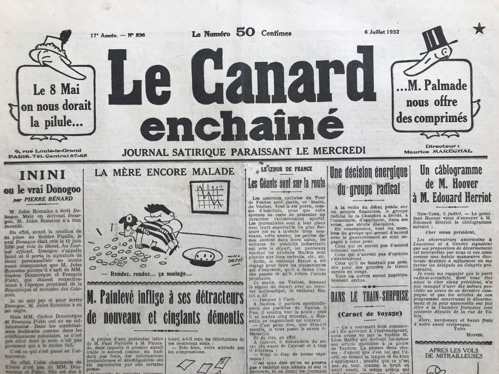 Couac ! | Acheter un Canard | Vente d'Anciens Journaux du Canard Enchaîné. Des Journaux Satiriques de Collection, Historiques & Authentiques de 1916 à 2004 ! | 836 1