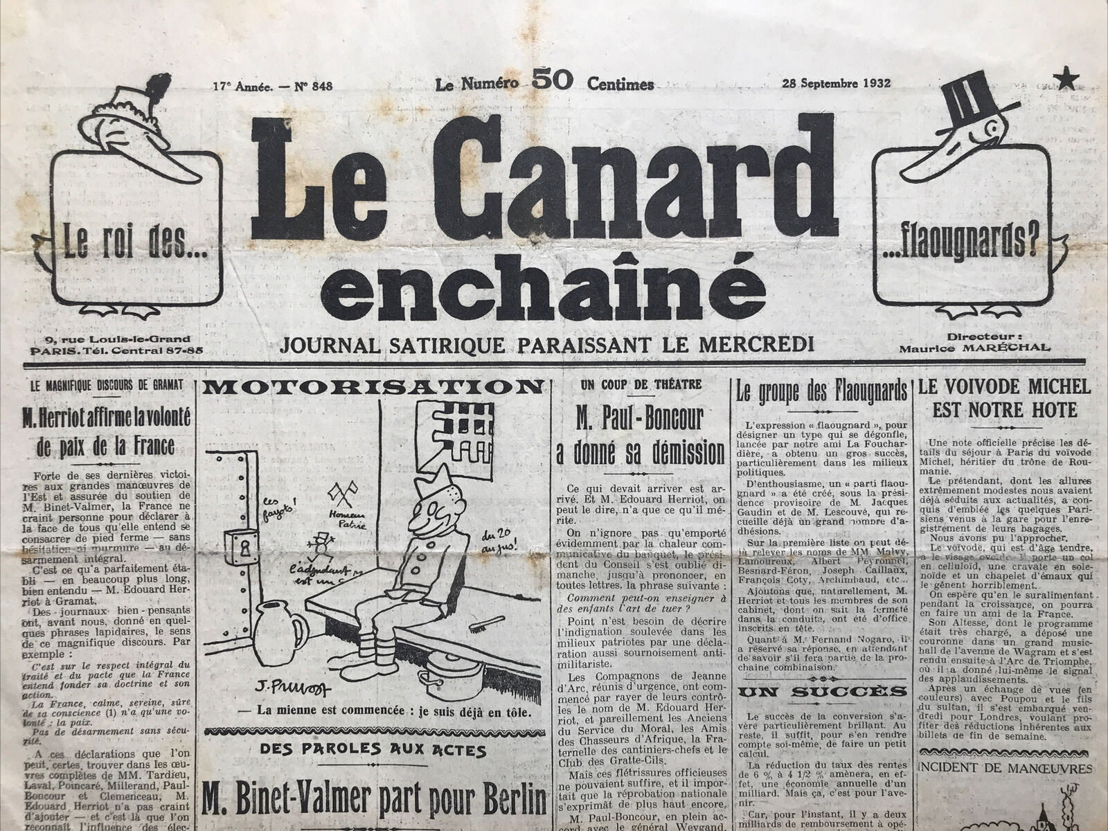 Couac ! | Acheter un Canard | Vente d'Anciens Journaux du Canard Enchaîné. Des Journaux Satiriques de Collection, Historiques & Authentiques de 1916 à 2004 ! | 848