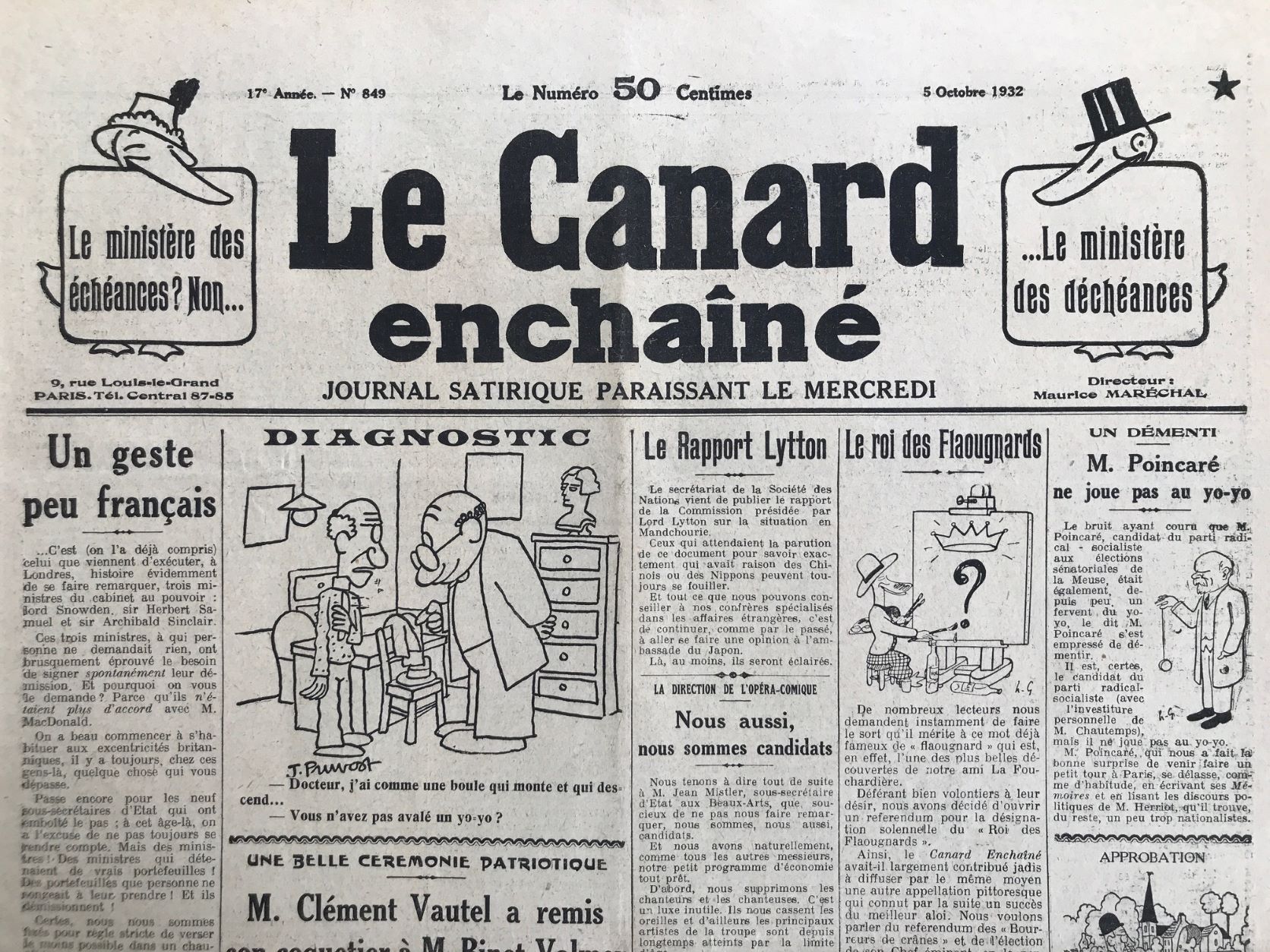 Couac ! | Acheter un Canard | Vente d'Anciens Journaux du Canard Enchaîné. Des Journaux Satiriques de Collection, Historiques & Authentiques de 1916 à 2004 ! | 849