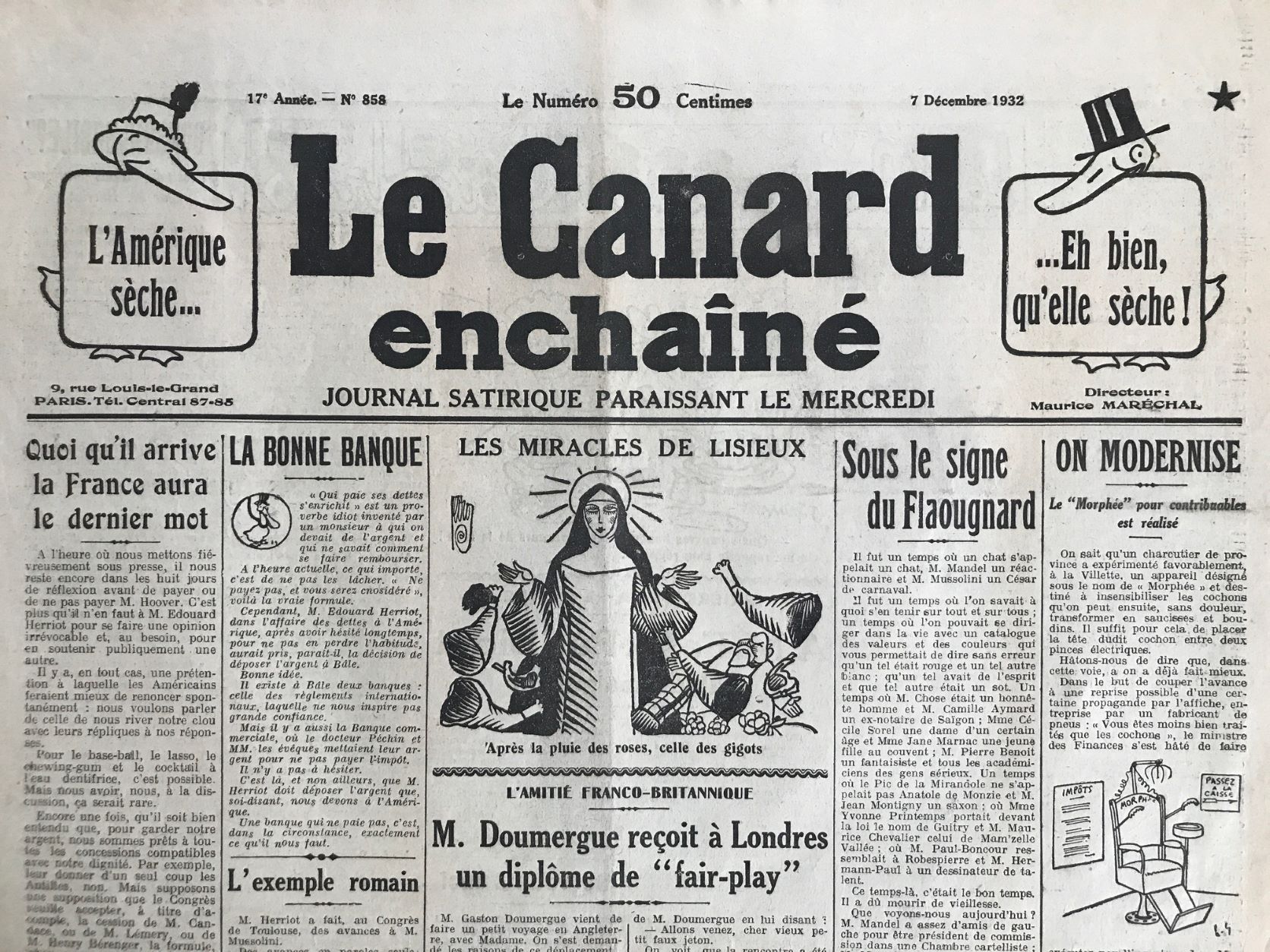 Couac ! | Acheter un Canard | Vente d'Anciens Journaux du Canard Enchaîné. Des Journaux Satiriques de Collection, Historiques & Authentiques de 1916 à 2004 ! | 858